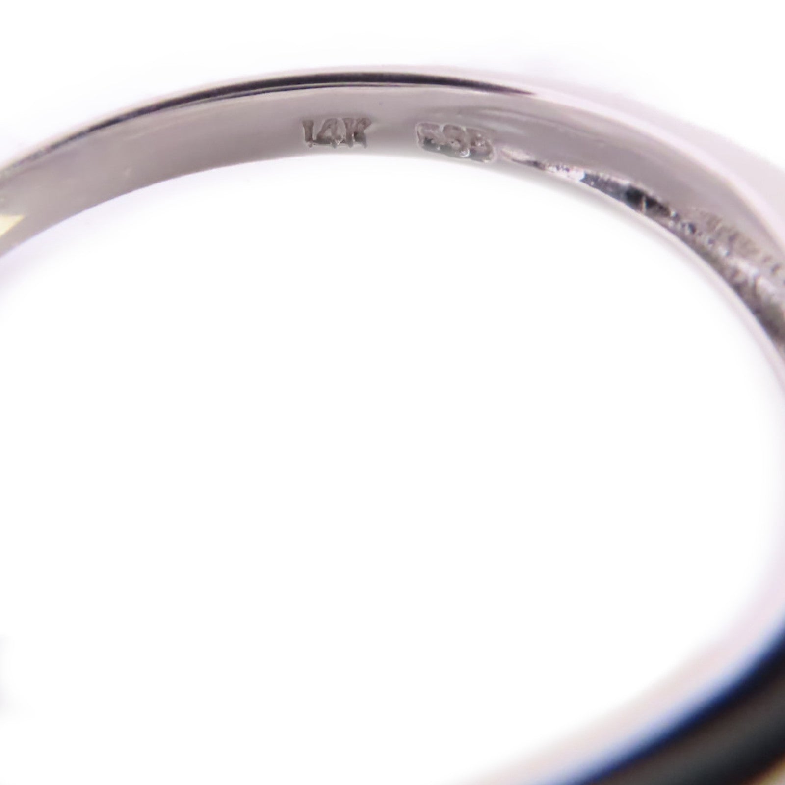 Jewelry Sapphire Diamond Ring US#6.75 18K White Gold