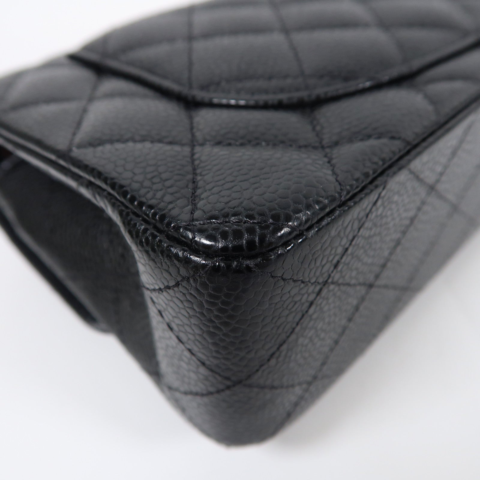 CHANEL 牛皮皮革Classic 23銀扣鏈帶肩背袋黑色