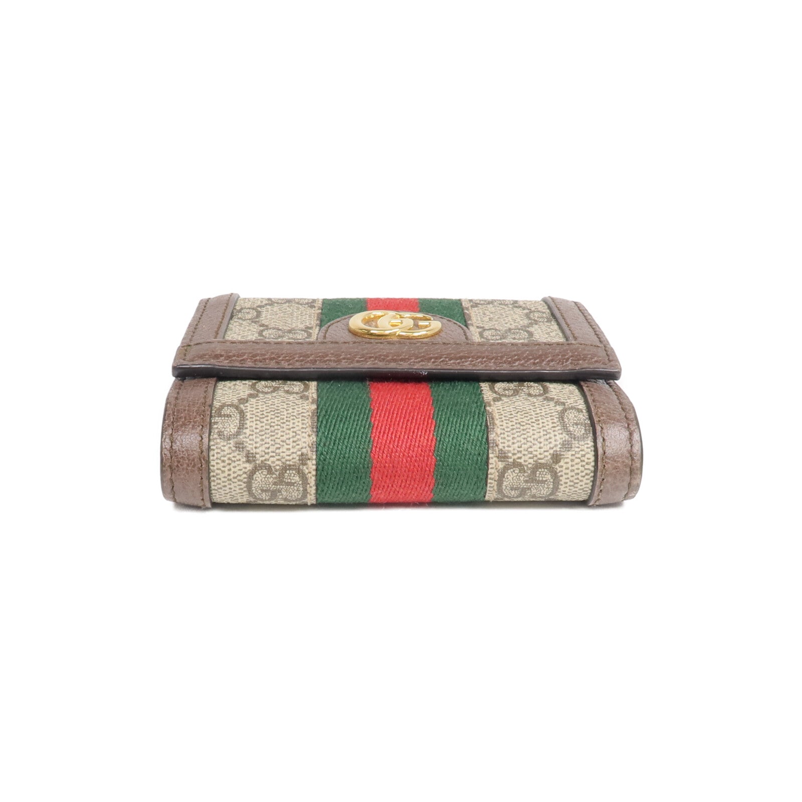 GUCCI 塗層帆布/牛皮皮革Ophidia Trifold Wallet金扣錢包