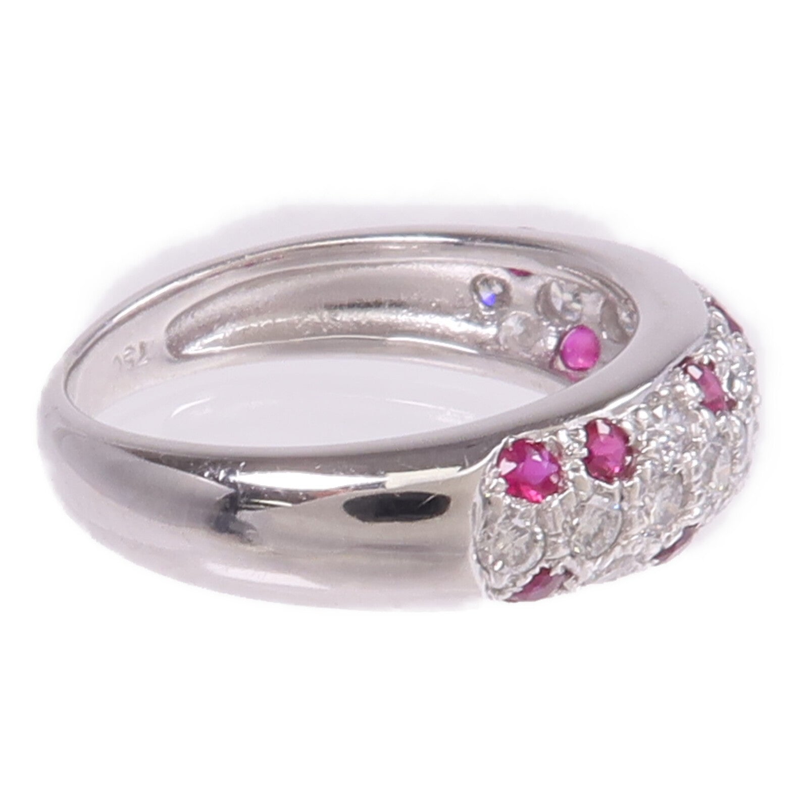 JEWELRY 18K白金Ruby Diamond Ring紅寶石/鑽石戒指US#4.75