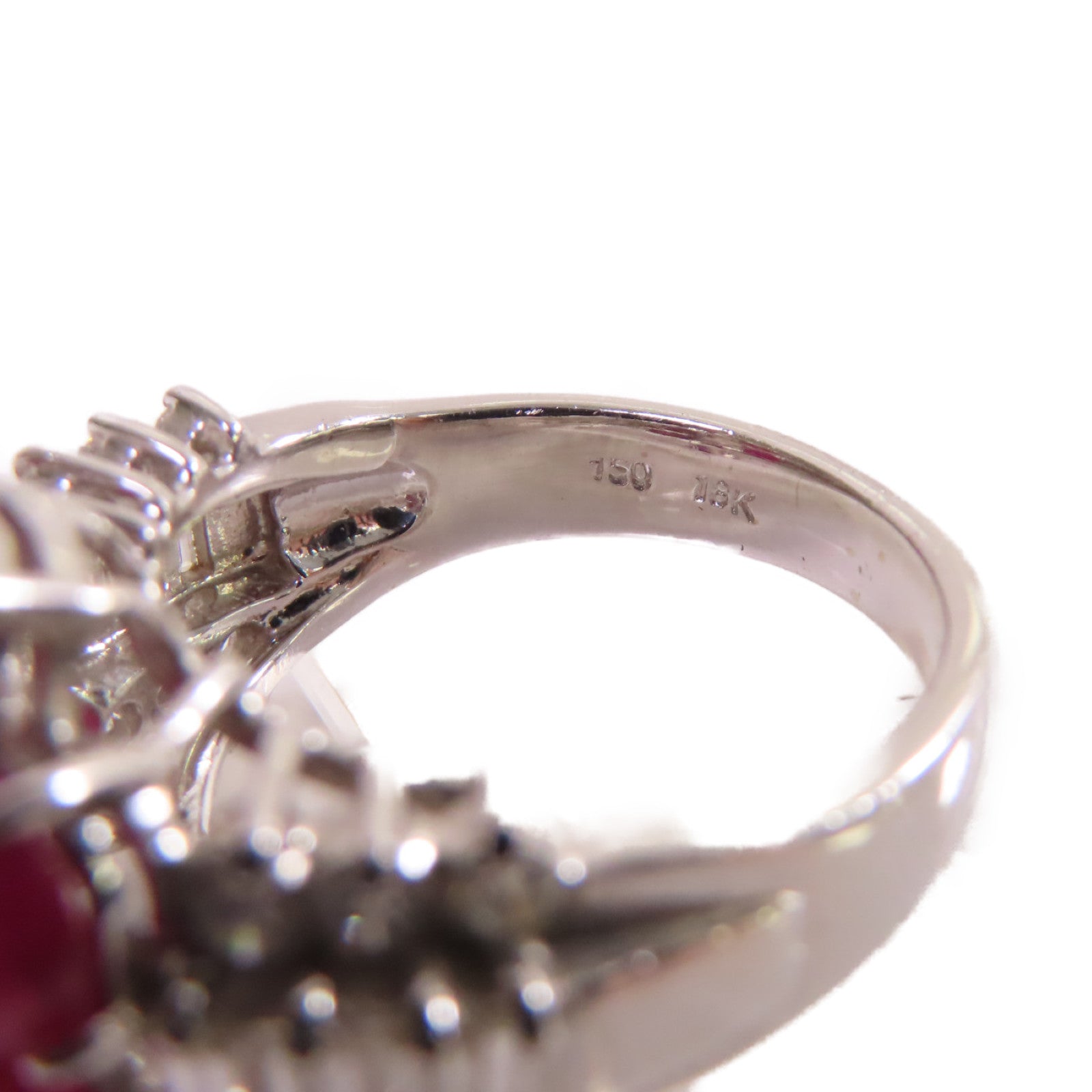 JEWELRY 【激減優惠】18K白金/紅寶石/鑽石Ruby Diamond Ring戒指US#6.5