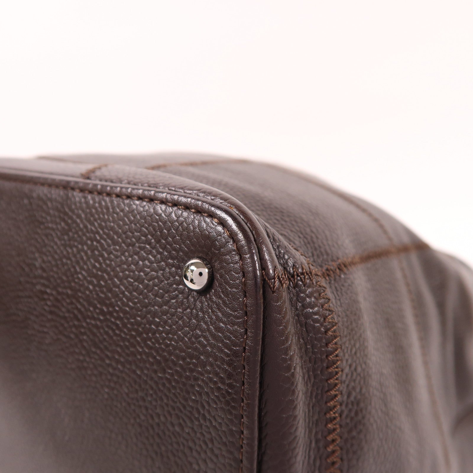 CHANEL 牛皮皮革Handbag銀扣手挽袋