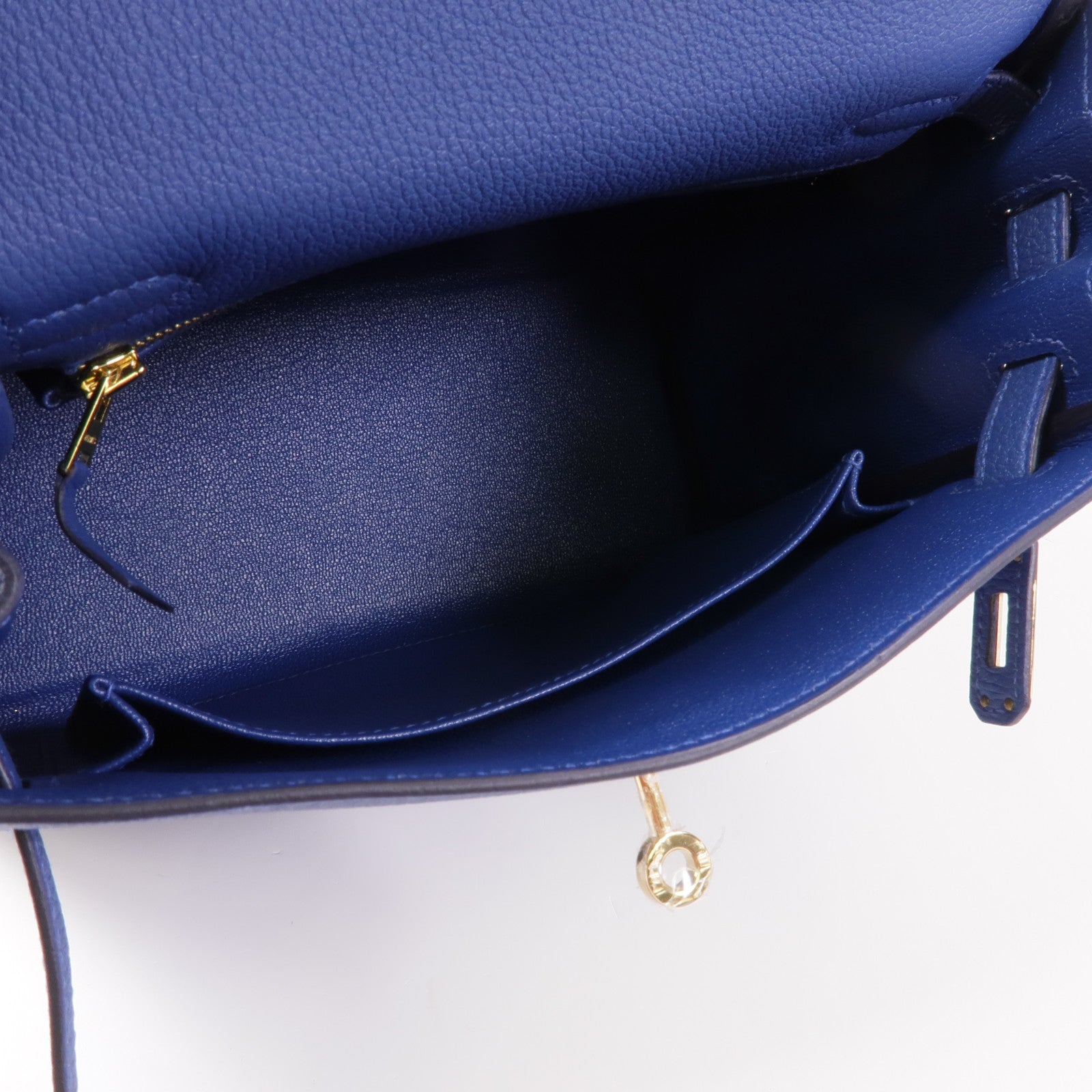 HERMES 【激減優惠】Togo皮革Kelly II 25金扣手挽肩背兩用袋Bleu Tie