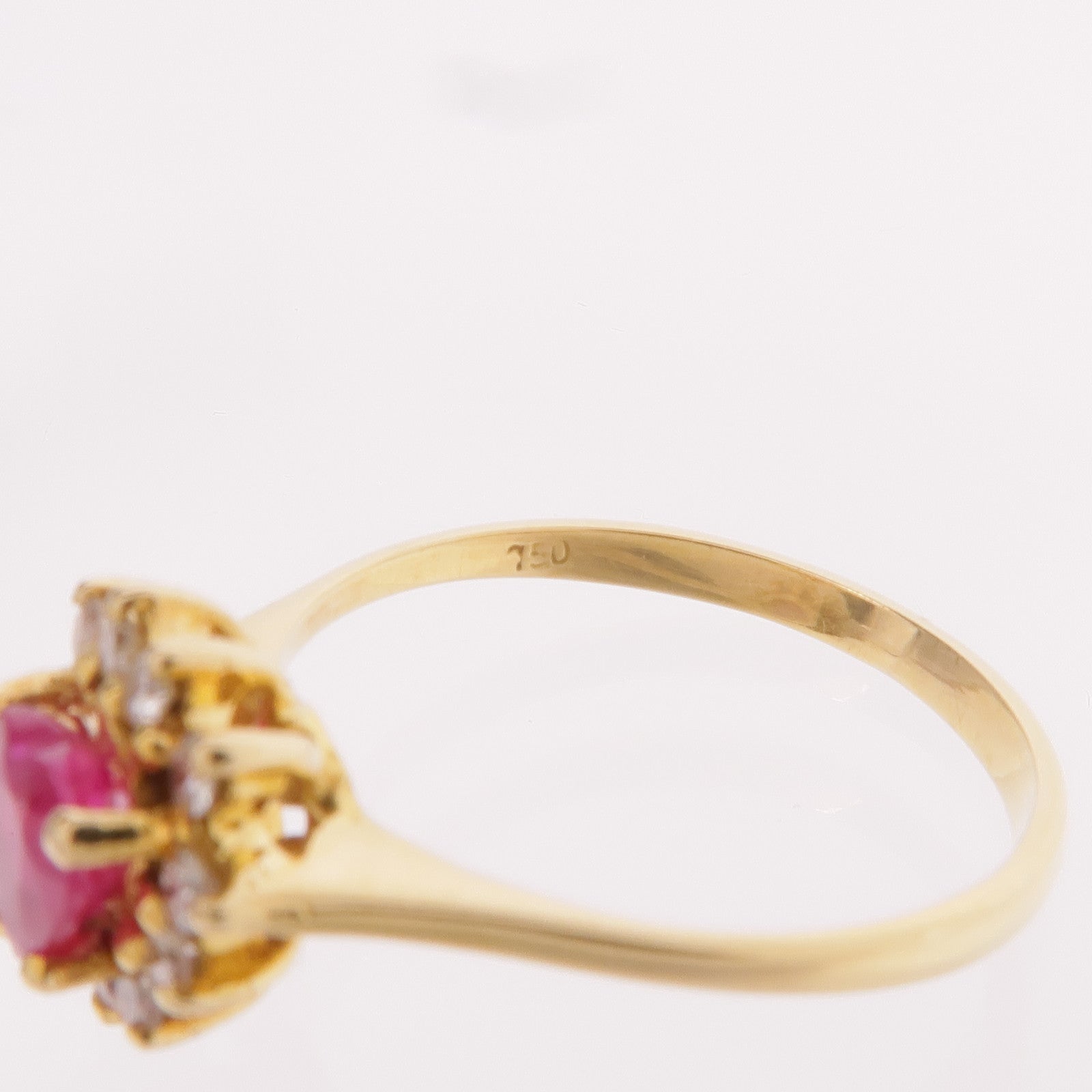 JEWELRY 18K黃金Ruby Diamond Ring紅寶石/鑽石戒指US#6.25