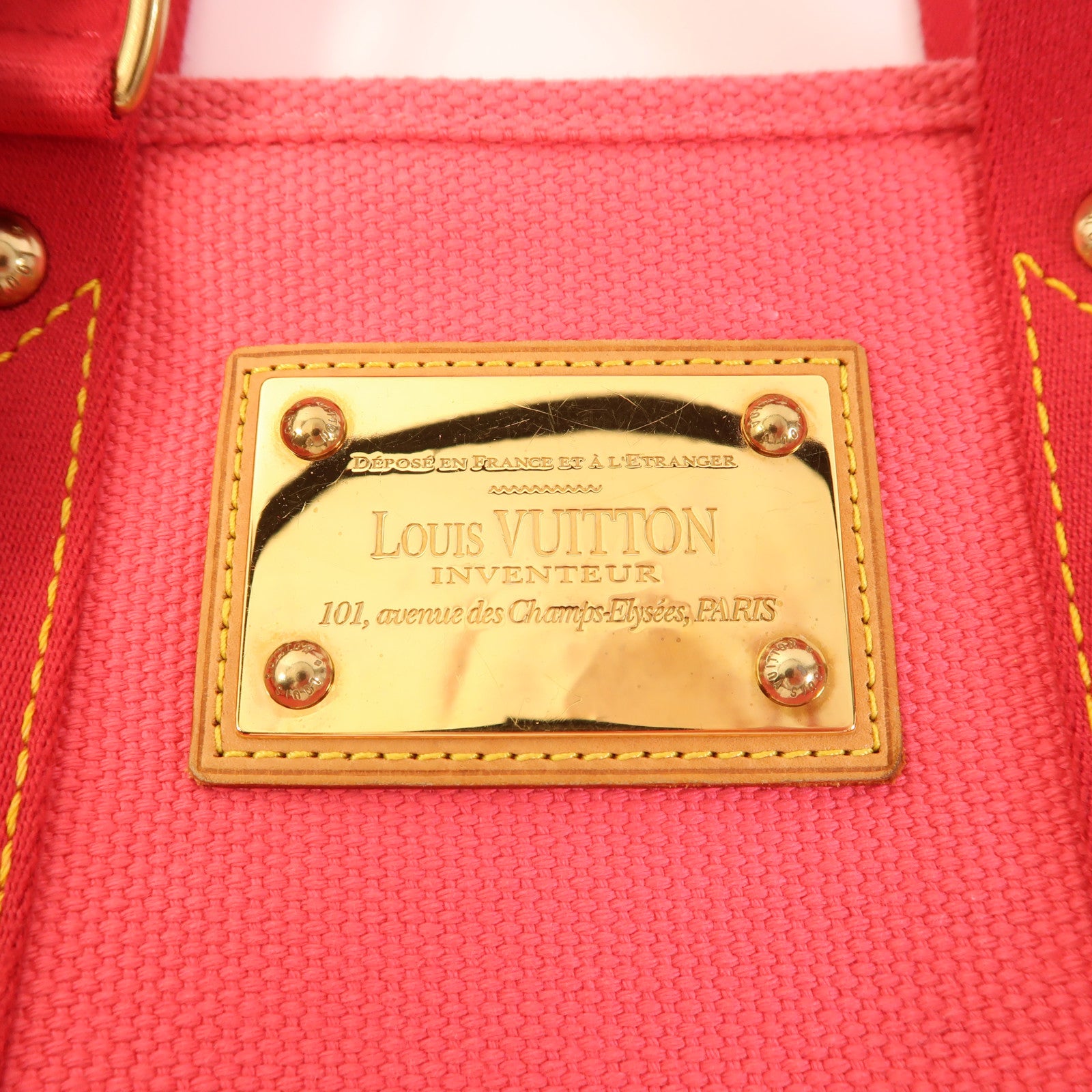 LOUIS VUITTON 帆布Antigua Cabas PM金扣手挽袋