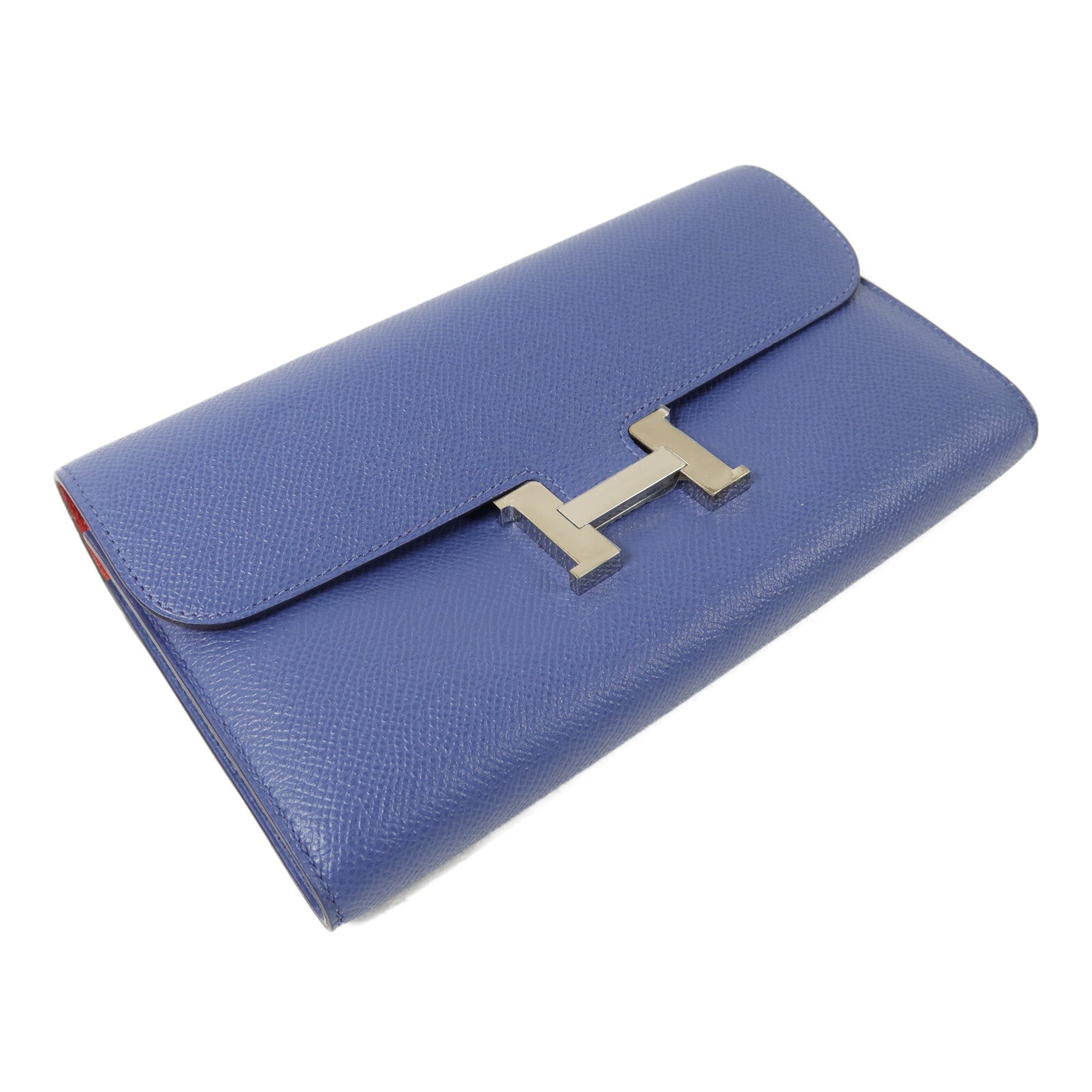 HERMES Epsom皮革Constance Wallet長錢包Bleu Agate
