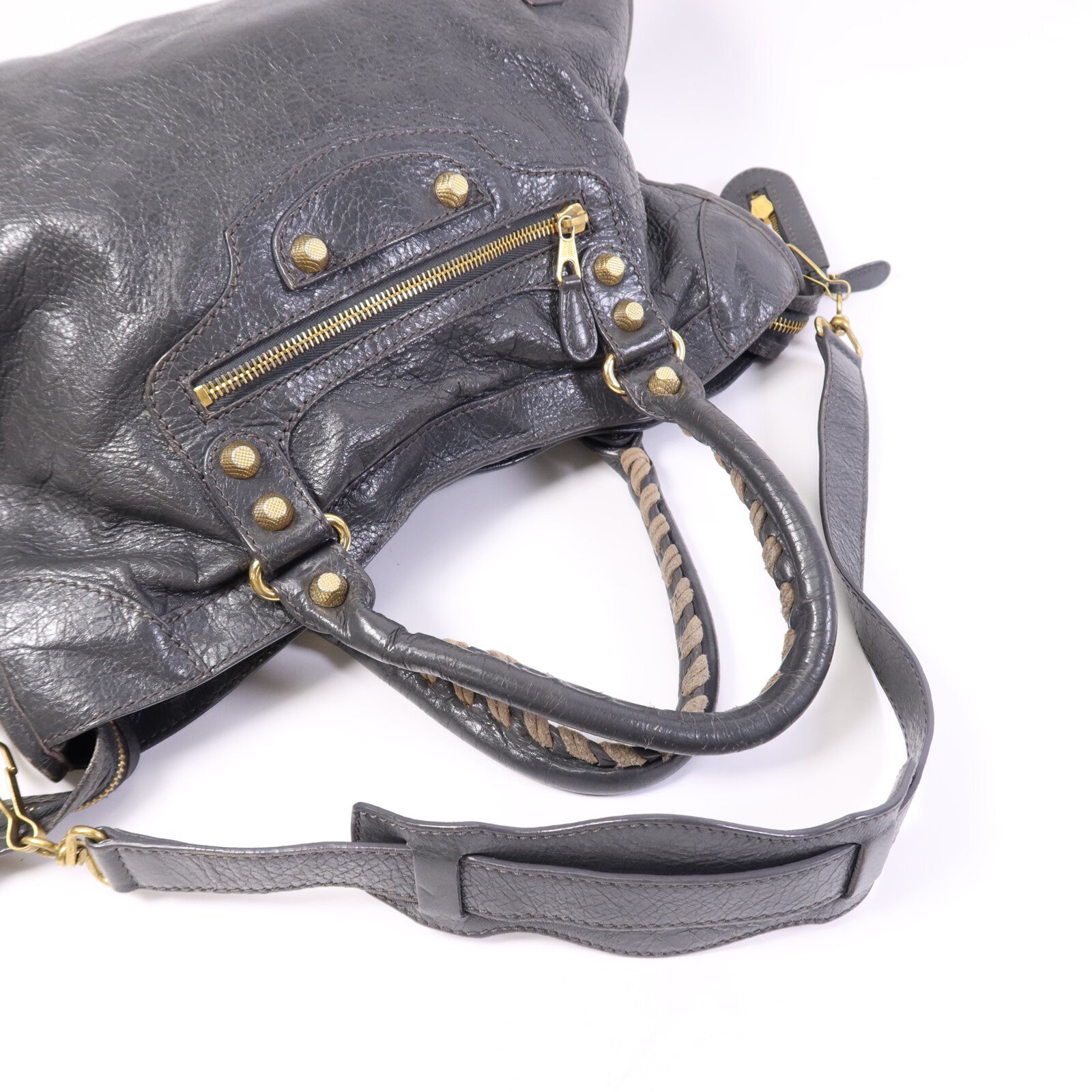 BALENCIAGA 牛皮皮革Giant City金扣手挽肩背兩用袋
