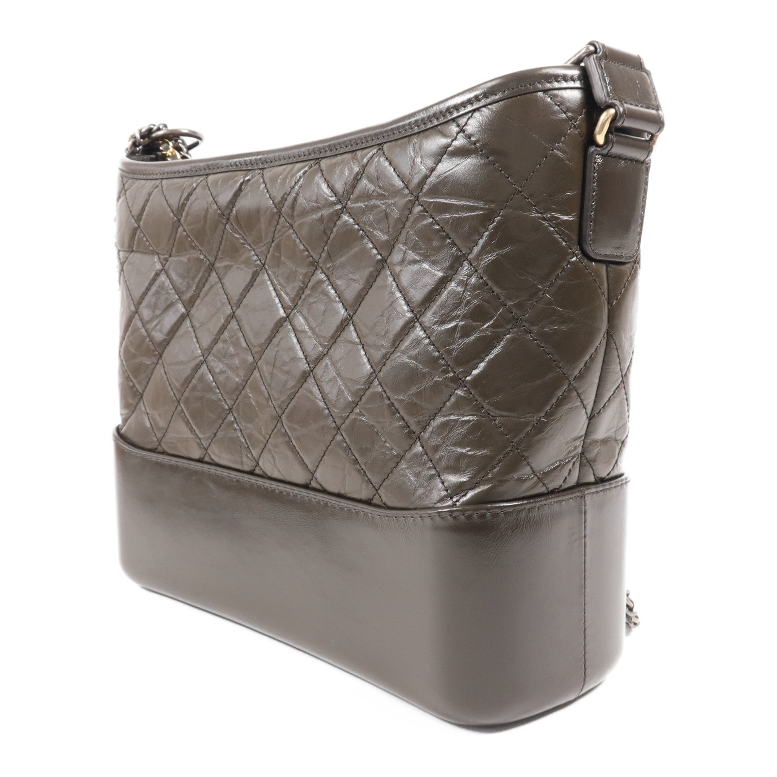 CHANEL 牛皮皮革Gabrielle Medium鏈帶肩背袋