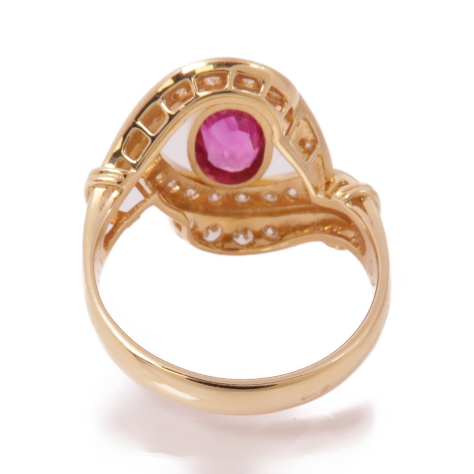 JEWELRY【激減優惠】 18K黃金Pink Sapphire/Diamond Ring粉紅藍寶石/鑽石戒指US#6