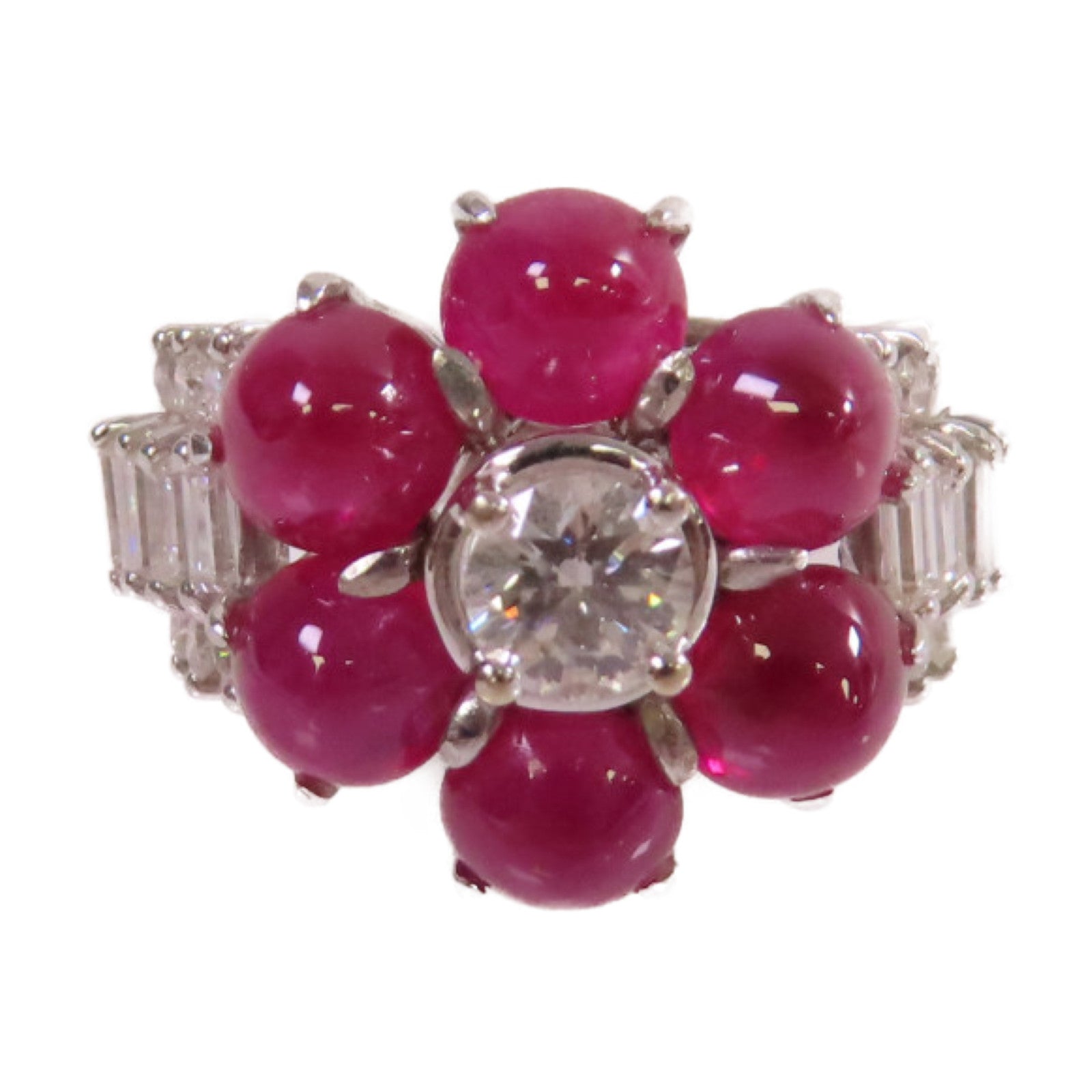 JEWELRY 【激減優惠】18K白金/紅寶石/鑽石Ruby Diamond Ring戒指US#6.5