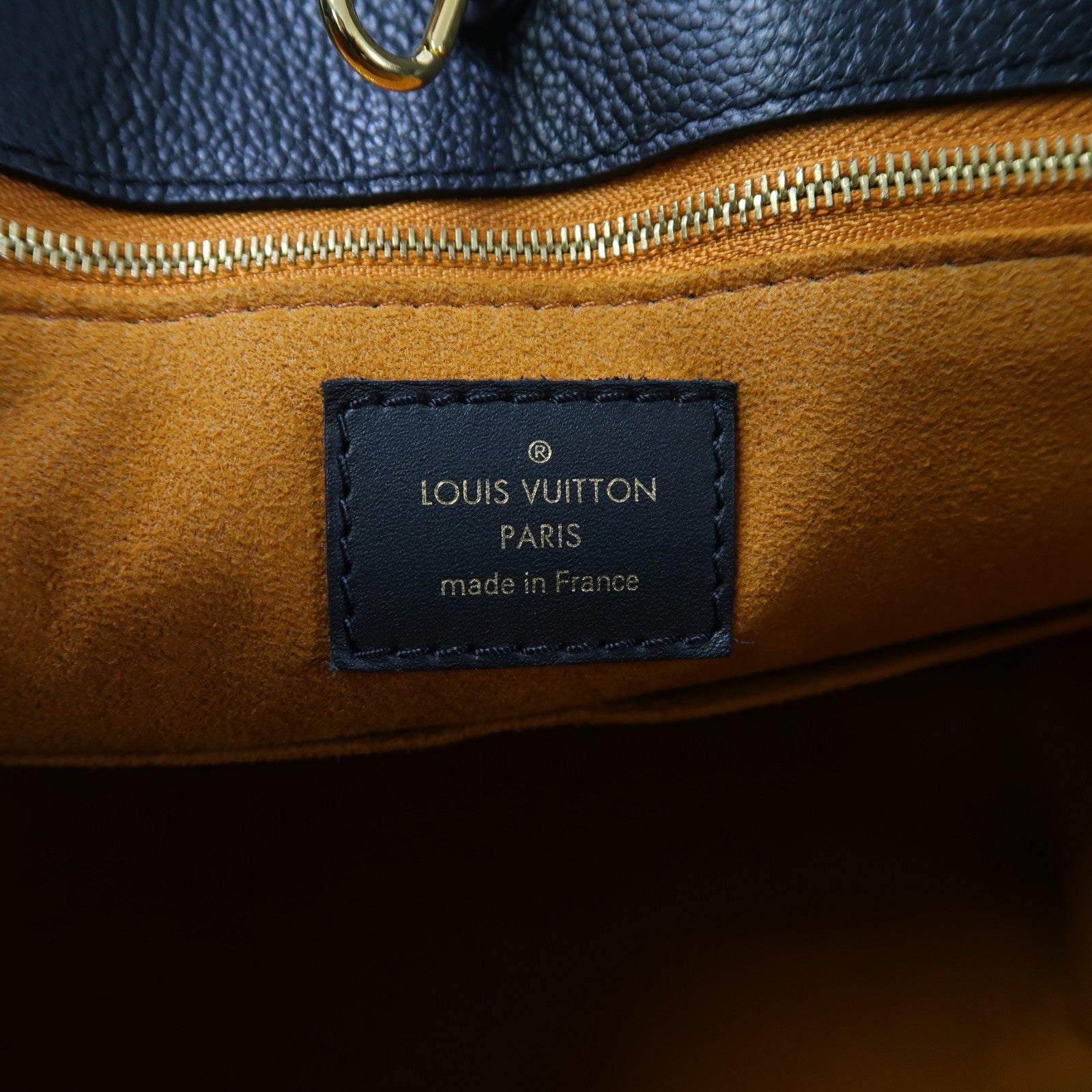 LOUIS VUITTON Monogram Empreinte On The Go MM金扣手挽肩背兩用袋黑色