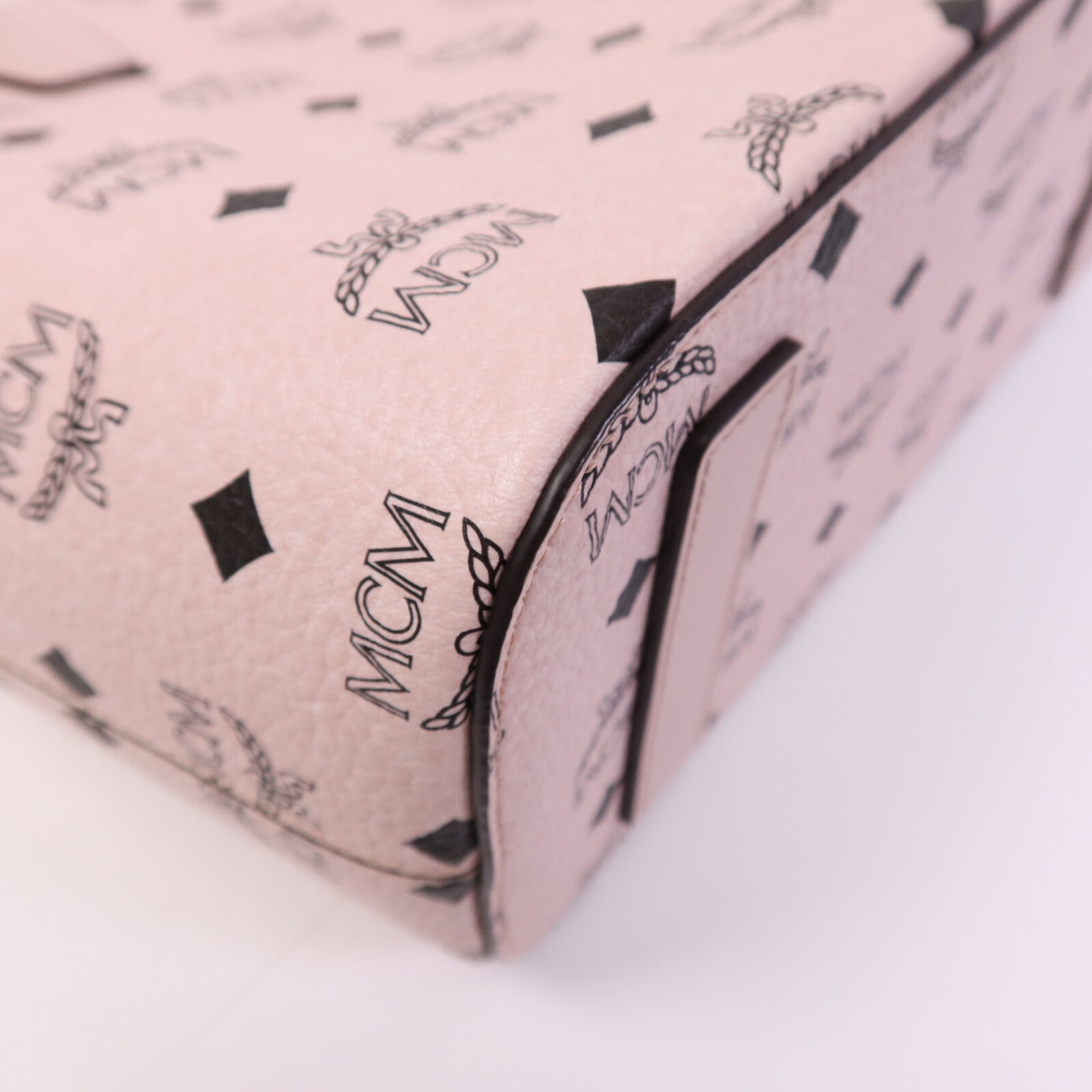 MCM 塗層帆布Tote Bag金扣手挽袋