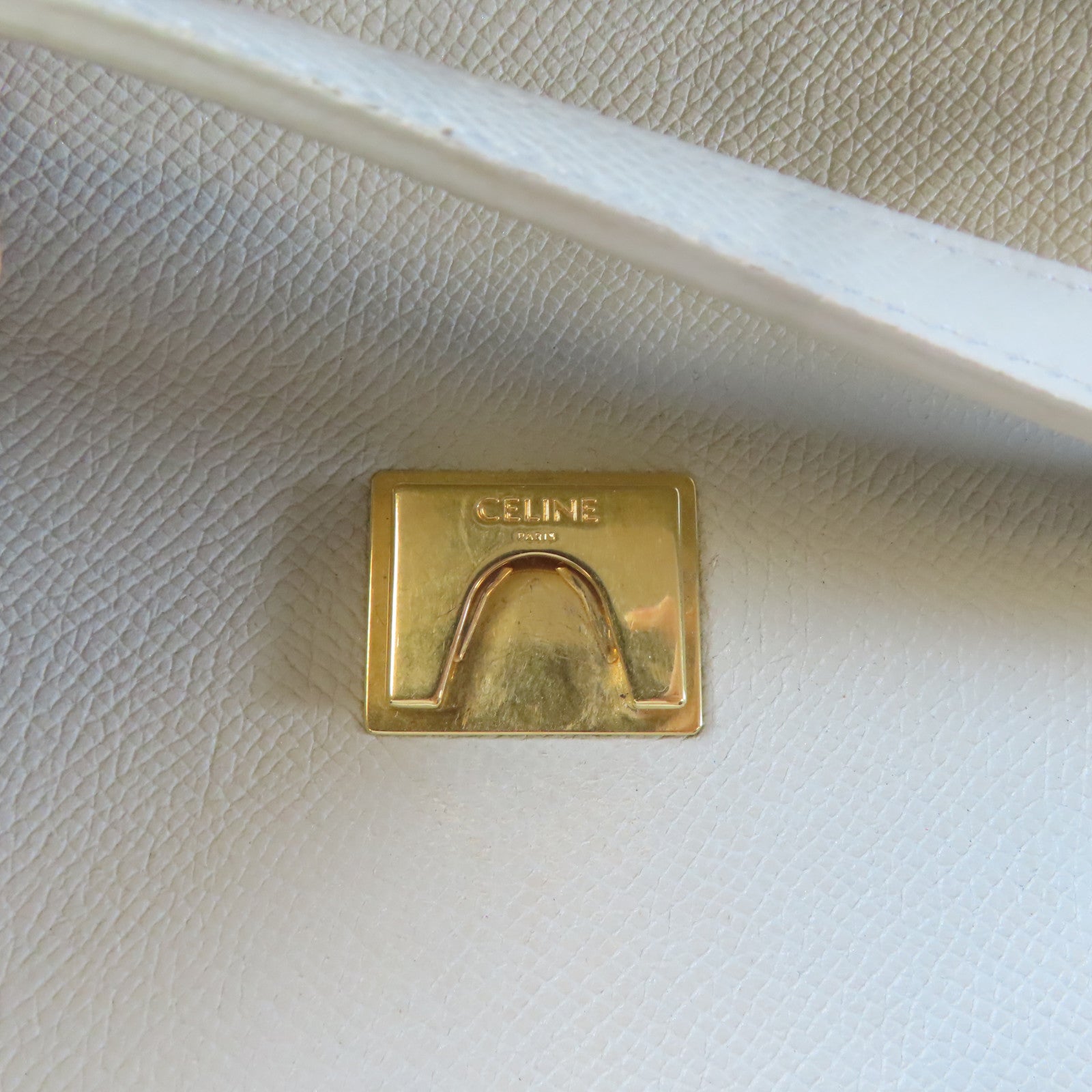 CELINE 牛皮皮革Micro Belt金扣手挽肩背兩用袋淺綠色