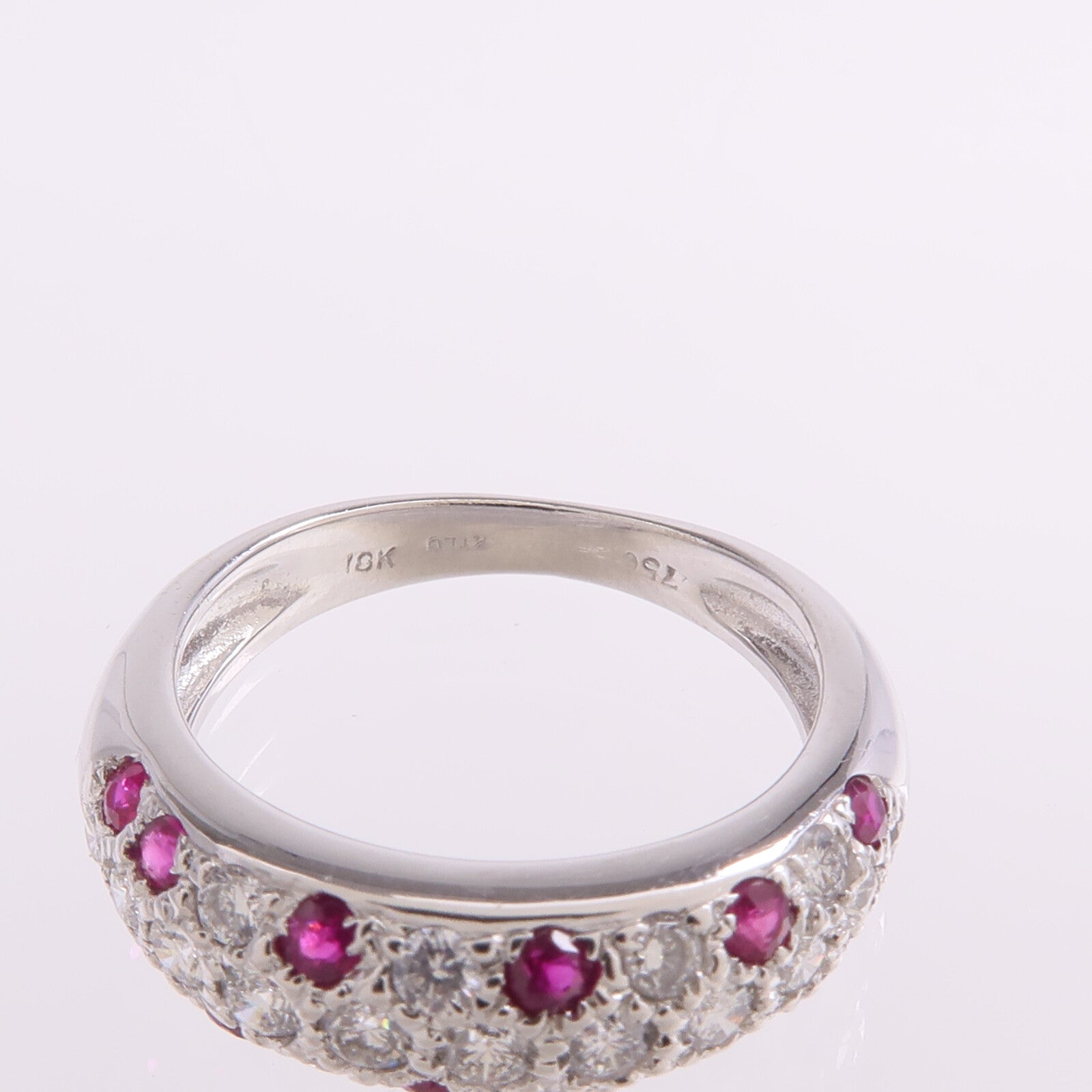 JEWELRY 18K白金Ruby Diamond Ring紅寶石/鑽石戒指US#4.75