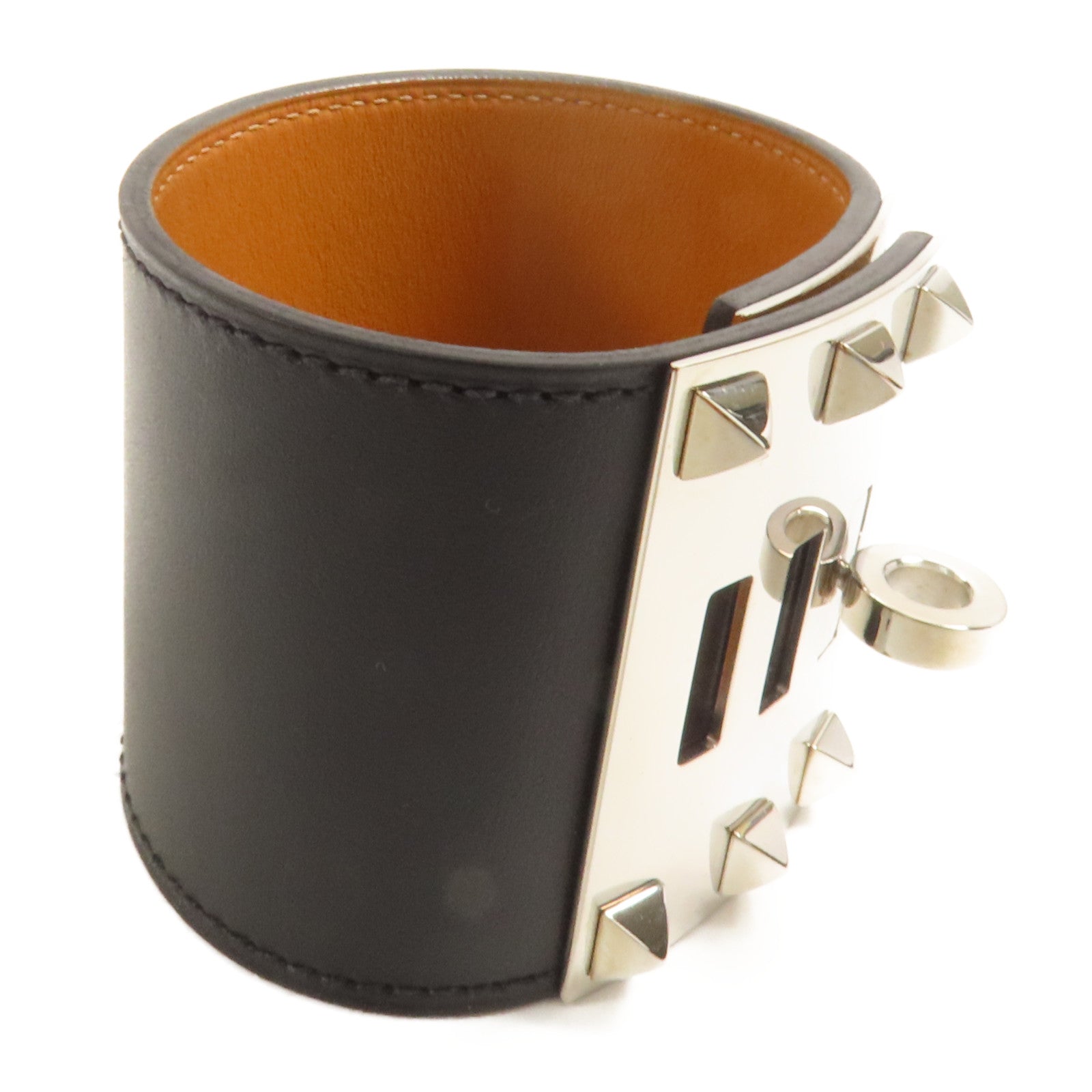 HERMES 牛皮皮革Kelly Dog Extreme銀扣手帶