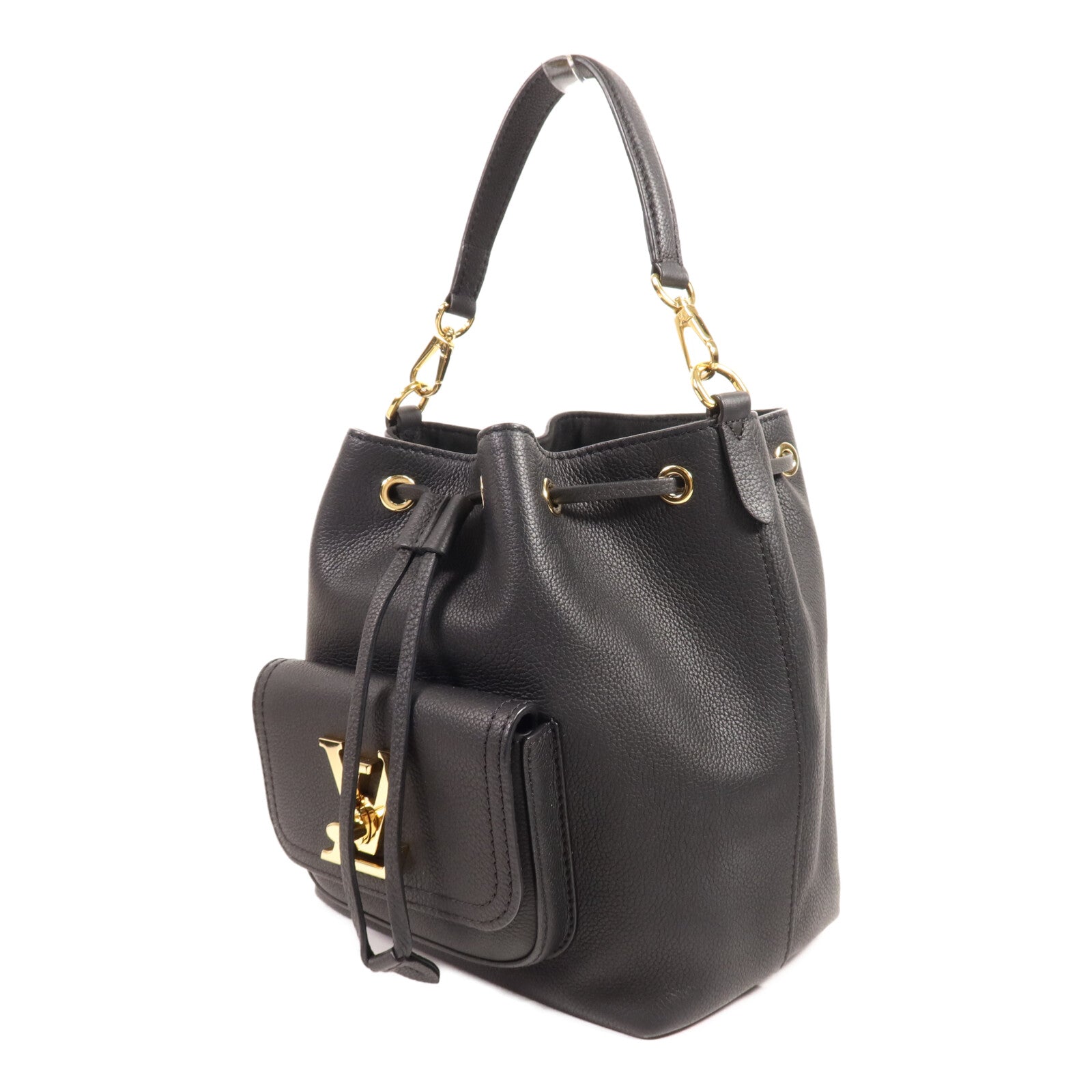 LOUIS VUITTON 牛皮皮革Lockme Bucket金扣手挽肩背兩用袋