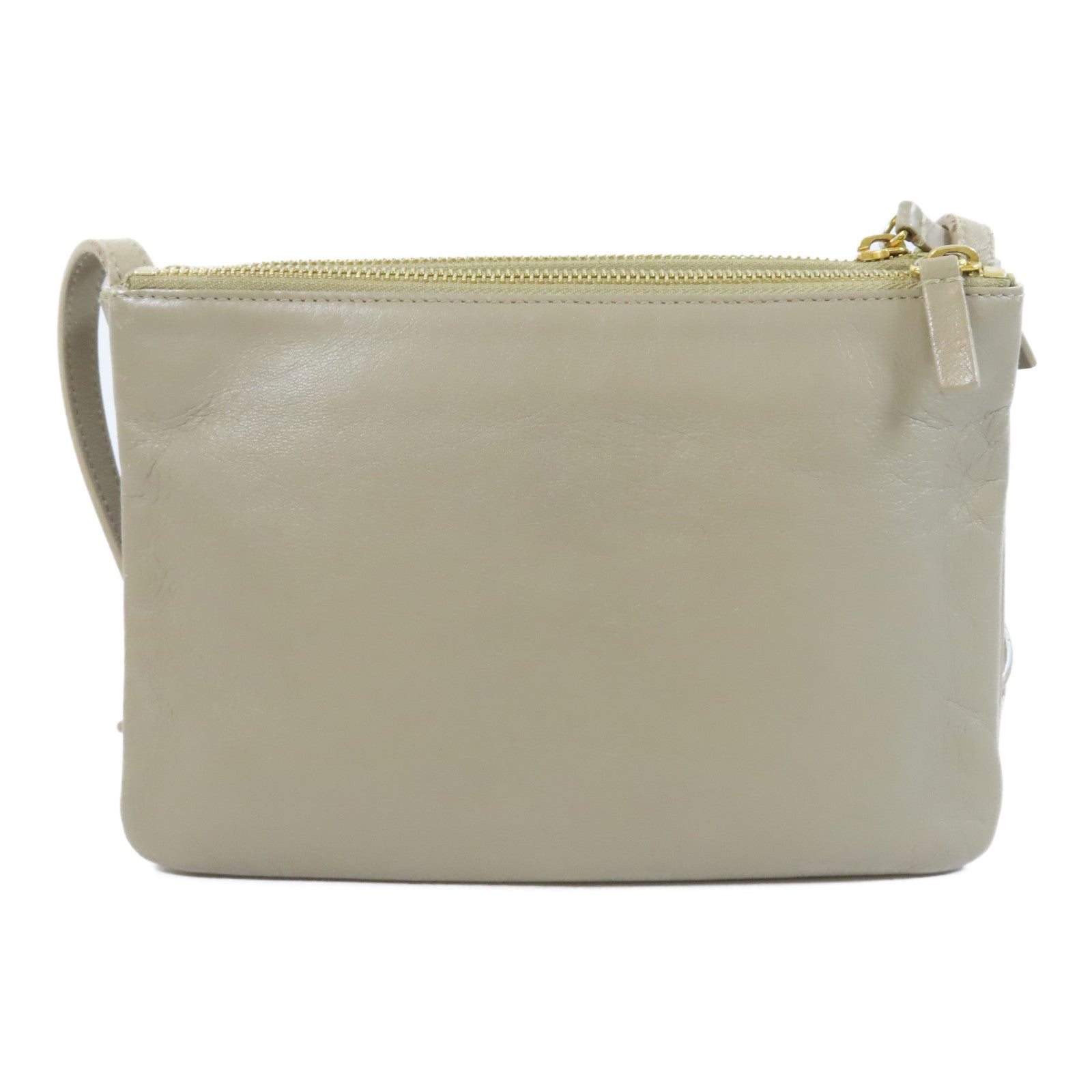 CELINE 【激減優惠】牛皮皮革Shoulder Bag金扣肩背袋米色