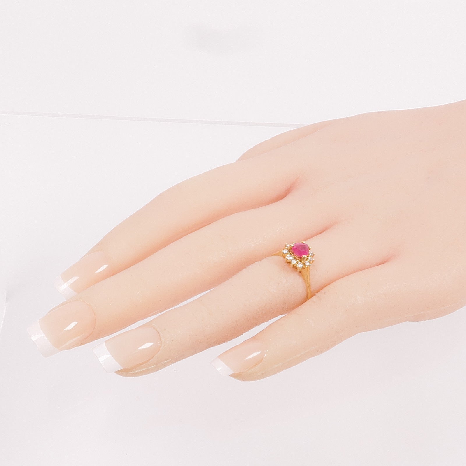 JEWELRY 18K黃金Ruby Diamond Ring紅寶石/鑽石戒指US#6.25