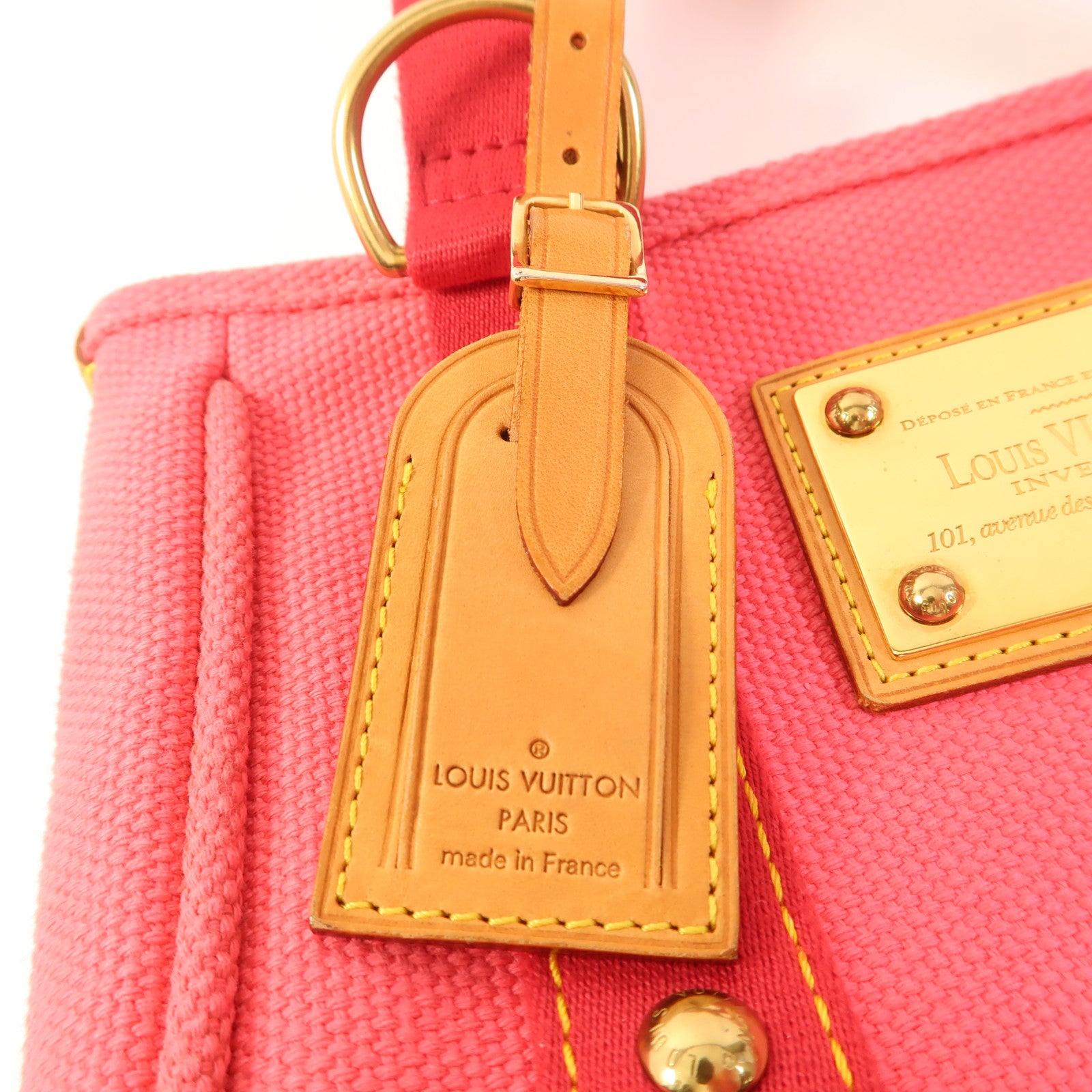 LOUIS VUITTON 帆布Antigua Cabas PM金扣手挽袋