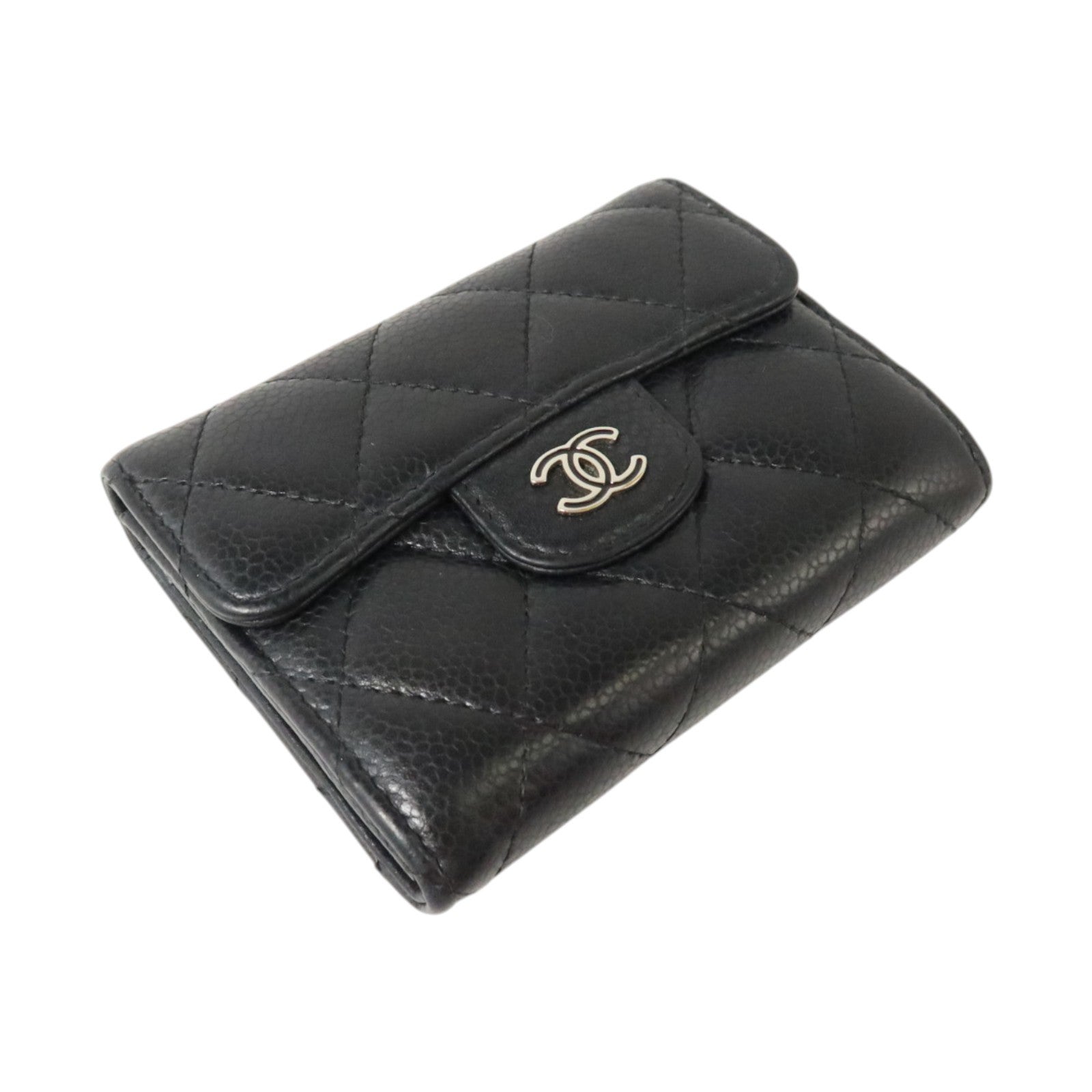 CHANEL 牛皮皮革Card Case銀扣卡片套