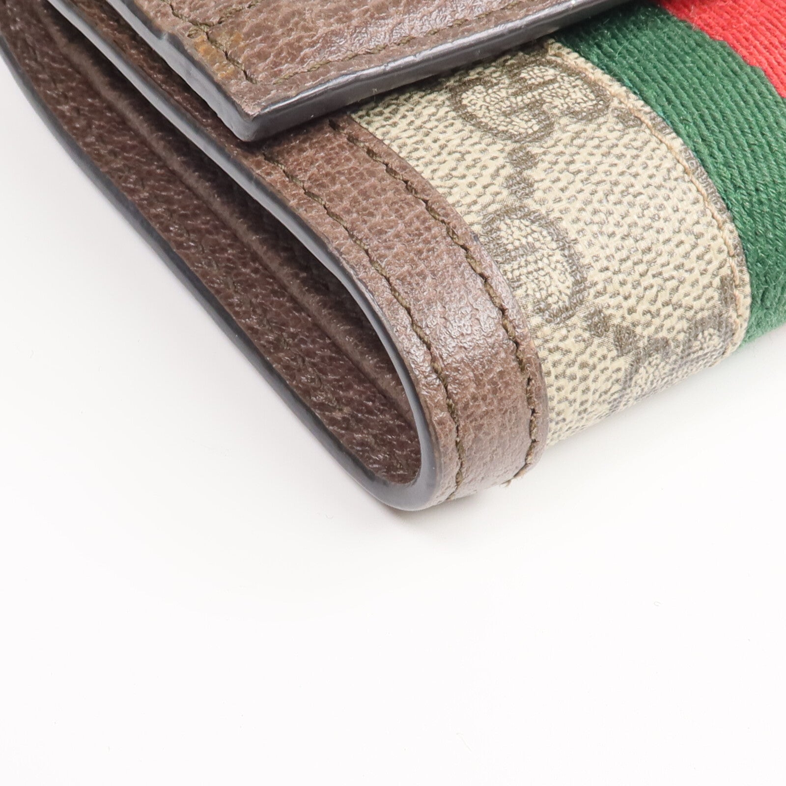GUCCI 塗層帆布/牛皮皮革Ophidia Trifold Wallet金扣錢包
