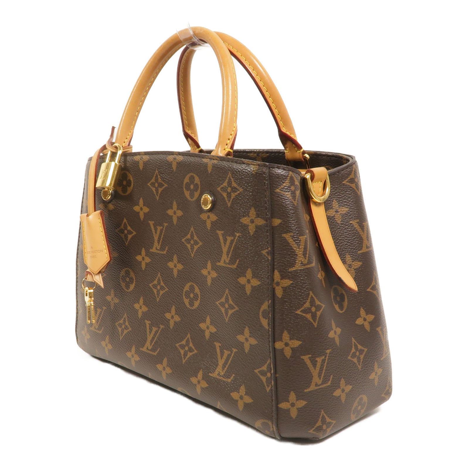 LOUIS VUITTON Monogram Montaigne BB手挽肩背兩用袋棕色