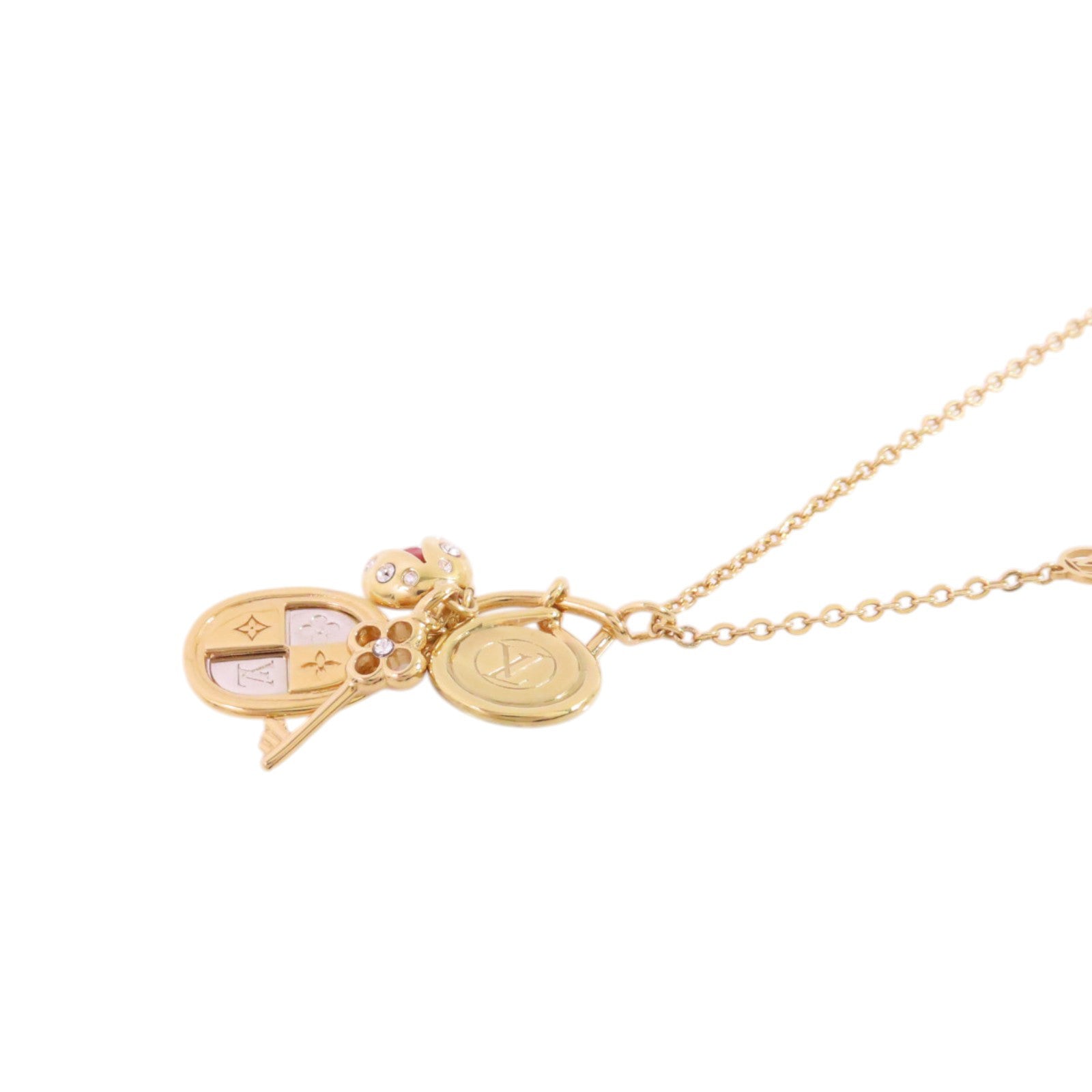 LOUIS VUITTON 金屬Lady Lucky Charms Necklace金扣項鏈