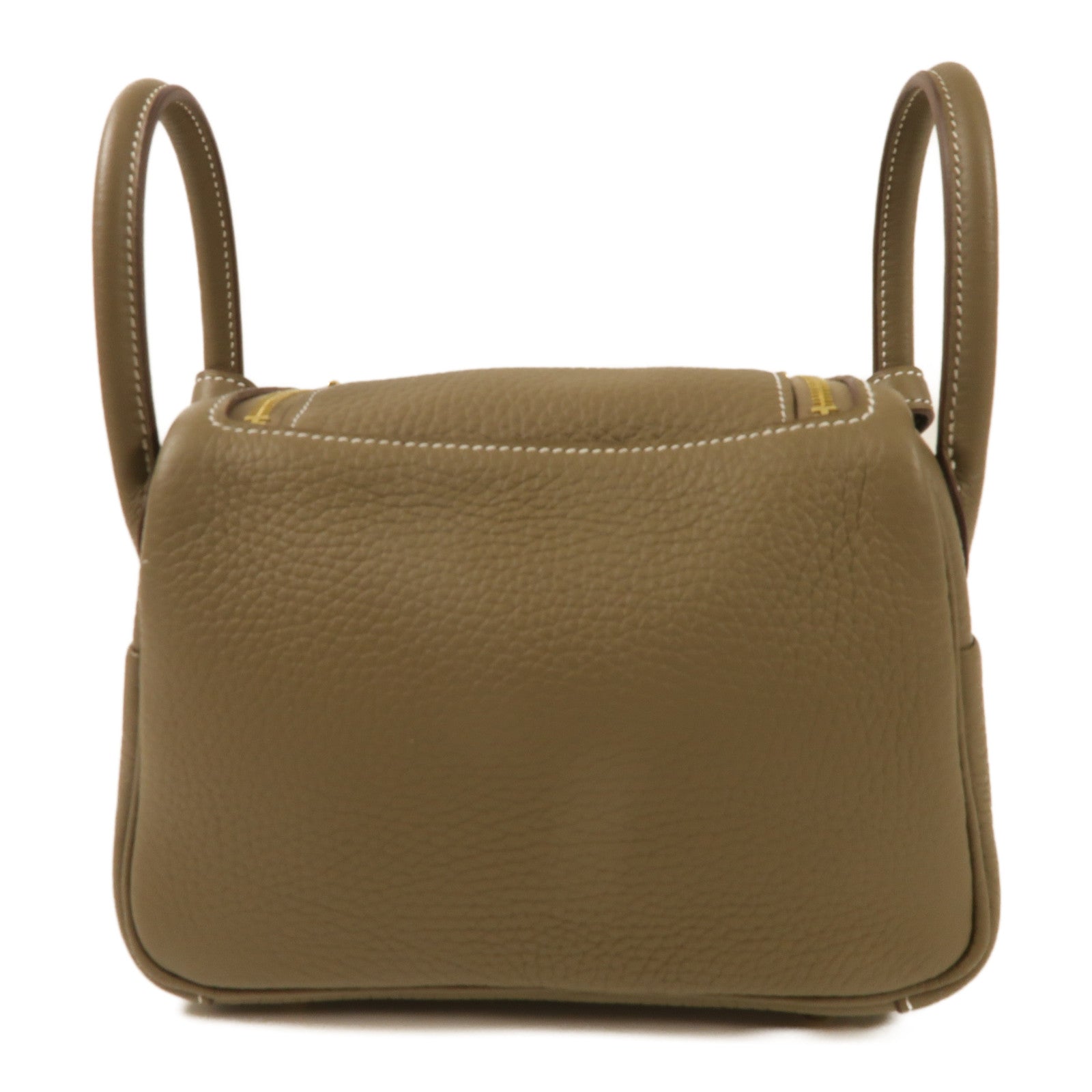 HERMES Clemence皮革Mini Lindy肩背袋Etoupe