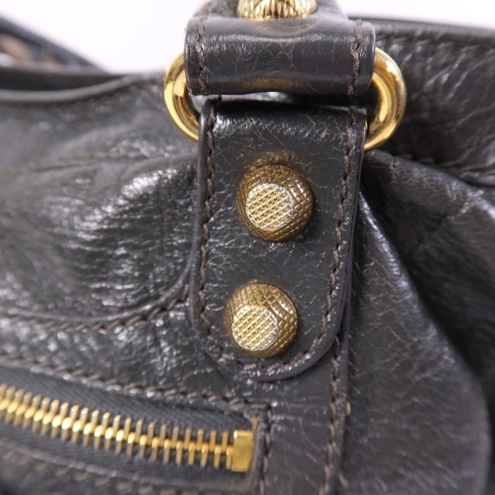 BALENCIAGA 牛皮皮革Giant City金扣手挽肩背兩用袋