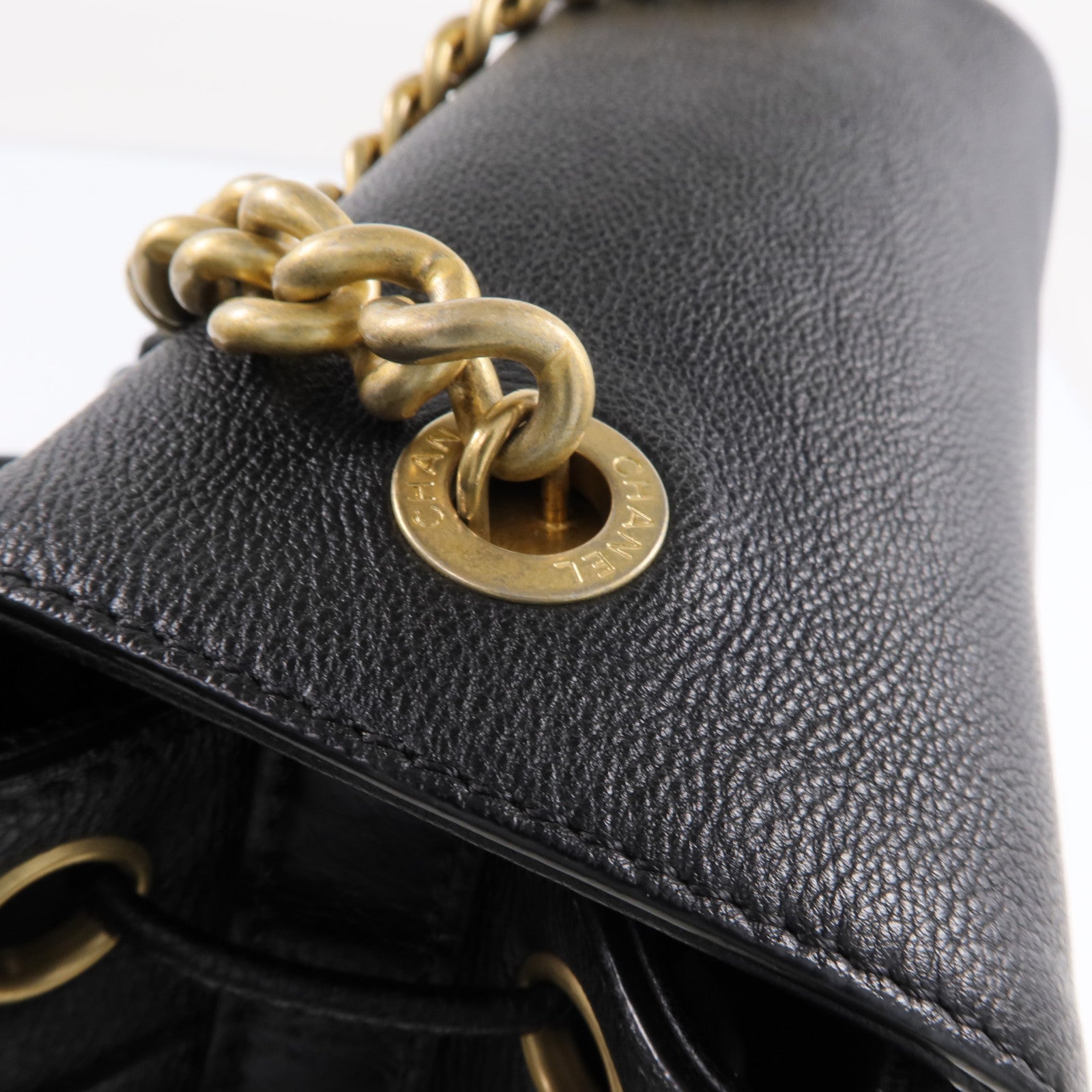 CHANEL 【激減優惠】牛皮皮革Backpack金扣背包