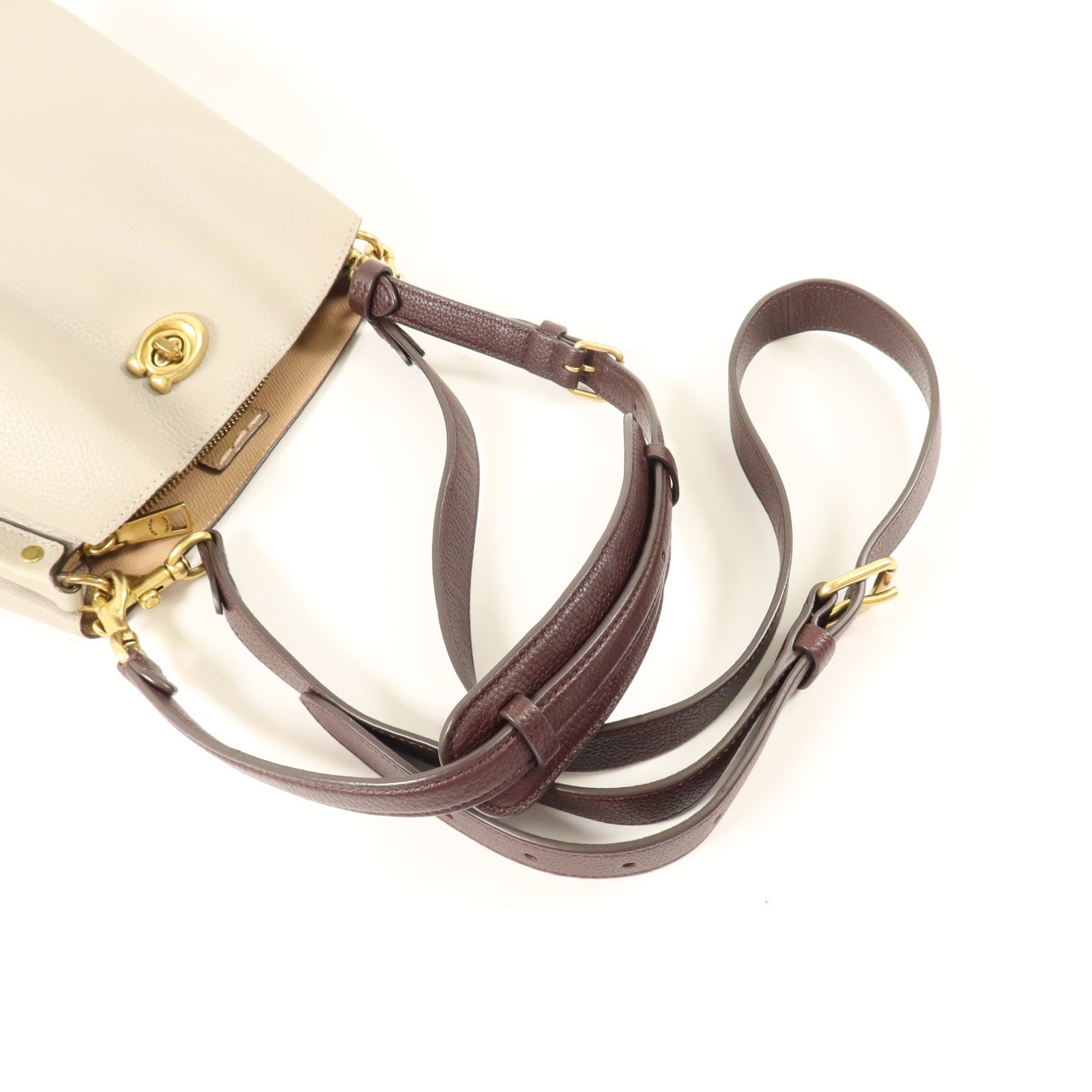 COACH 牛皮皮革Shoulder Bag金扣手挽肩背兩用袋