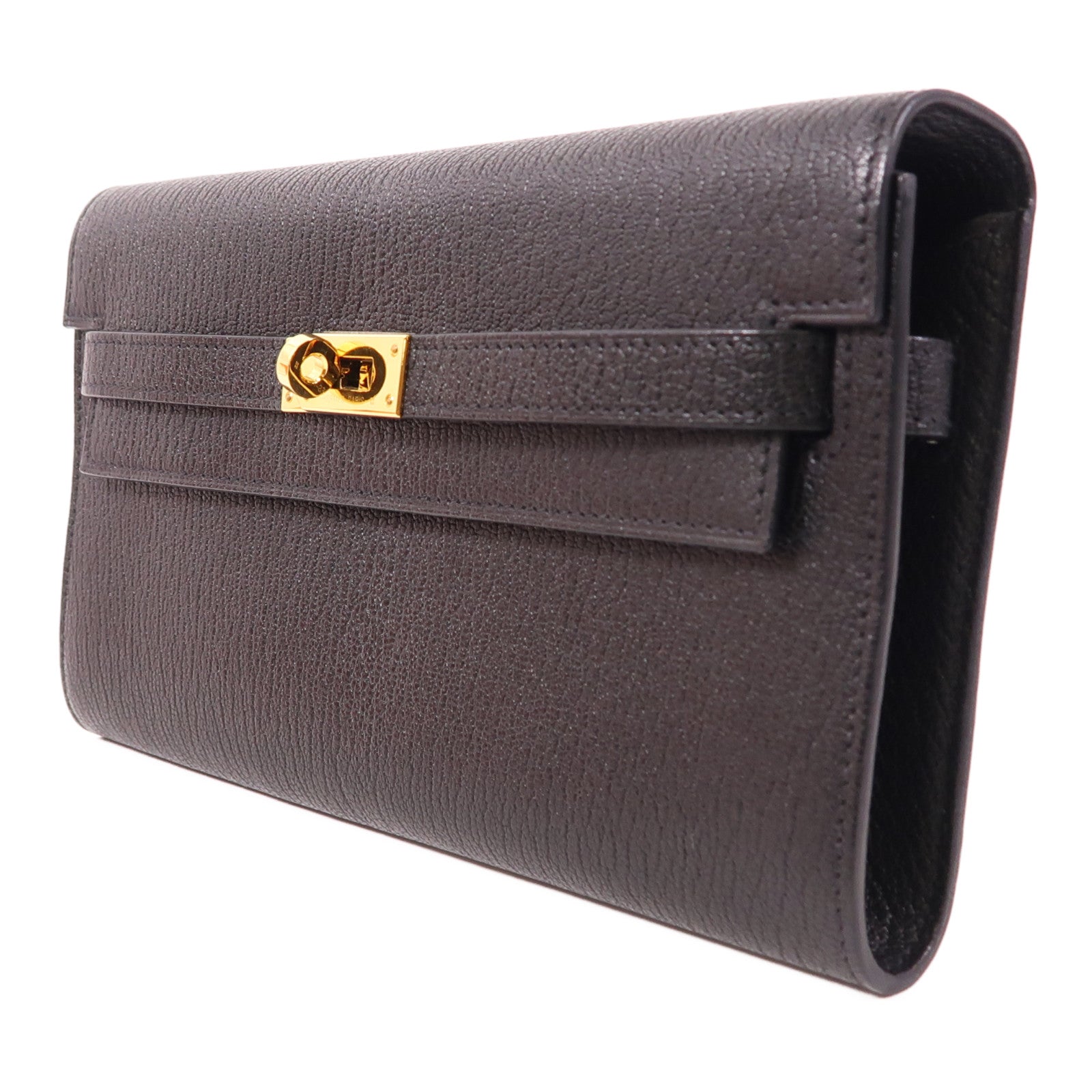 HERMES Chevre皮革Kelly To Go金扣肩背袋Noir