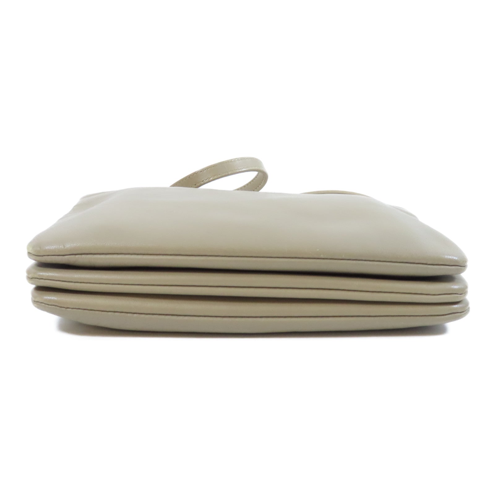CELINE 【激減優惠】牛皮皮革Shoulder Bag金扣肩背袋米色