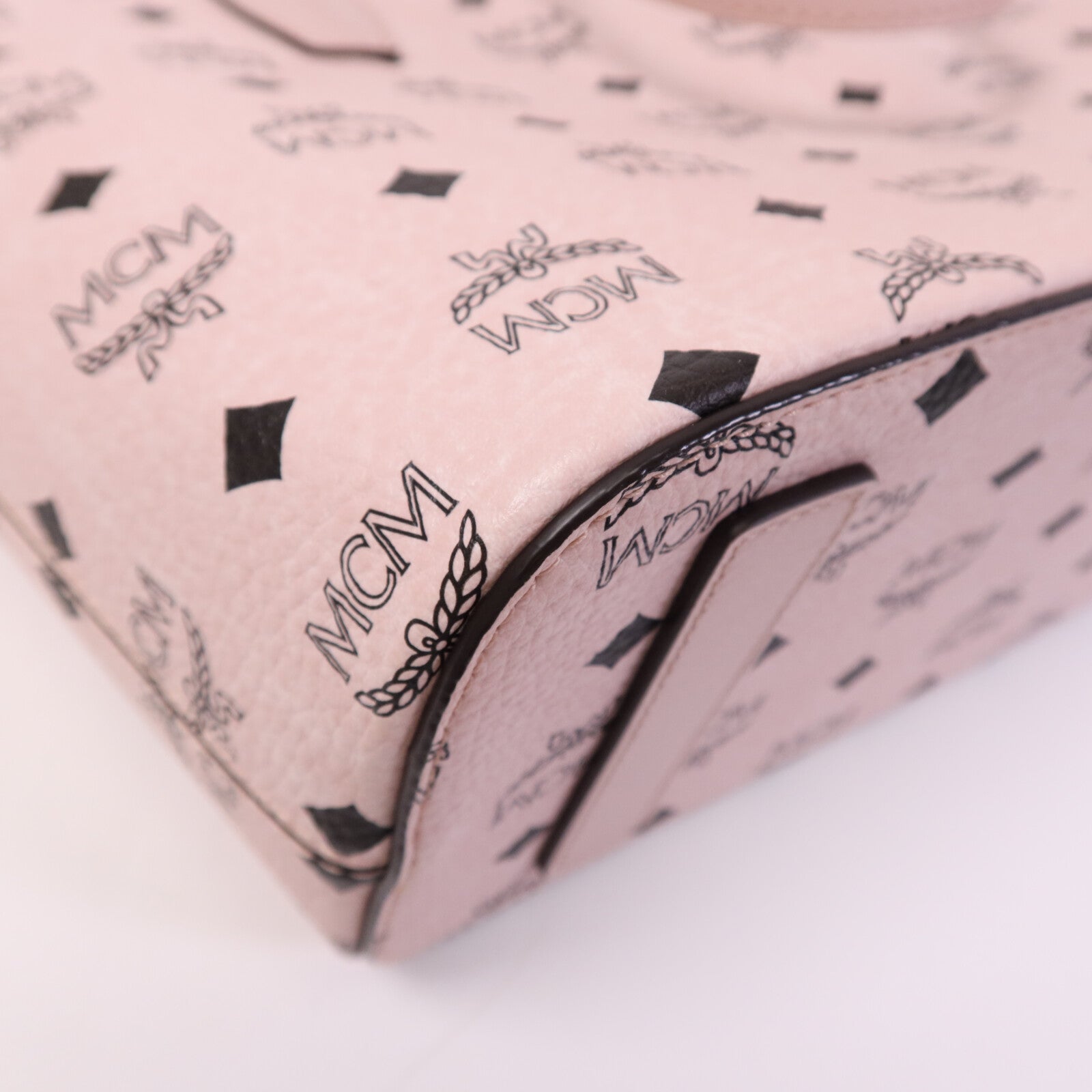 MCM 塗層帆布Tote Bag金扣手挽袋