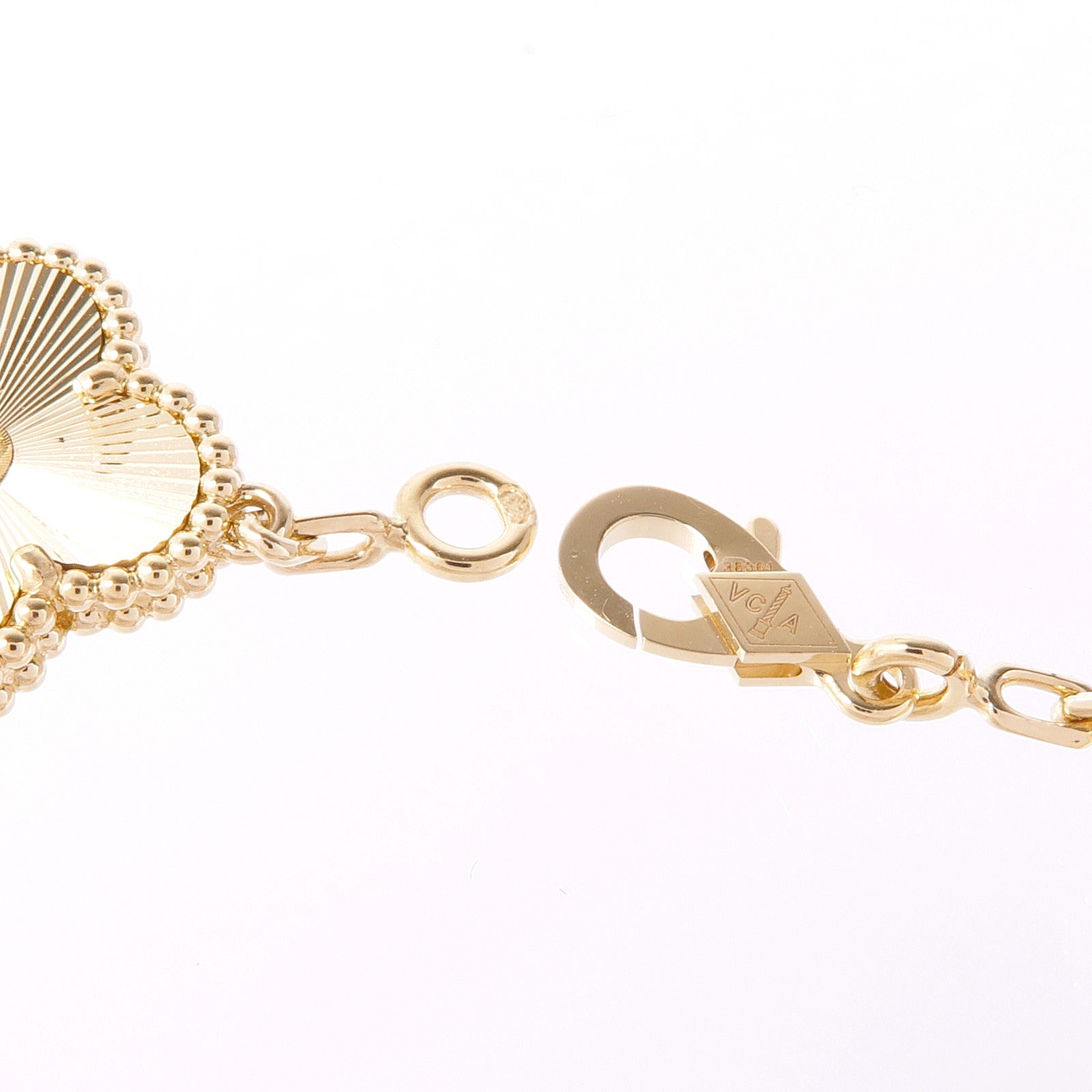 Van Cleef & Arpels 18K黃金Vintage Alhambra鑽石手鏈
