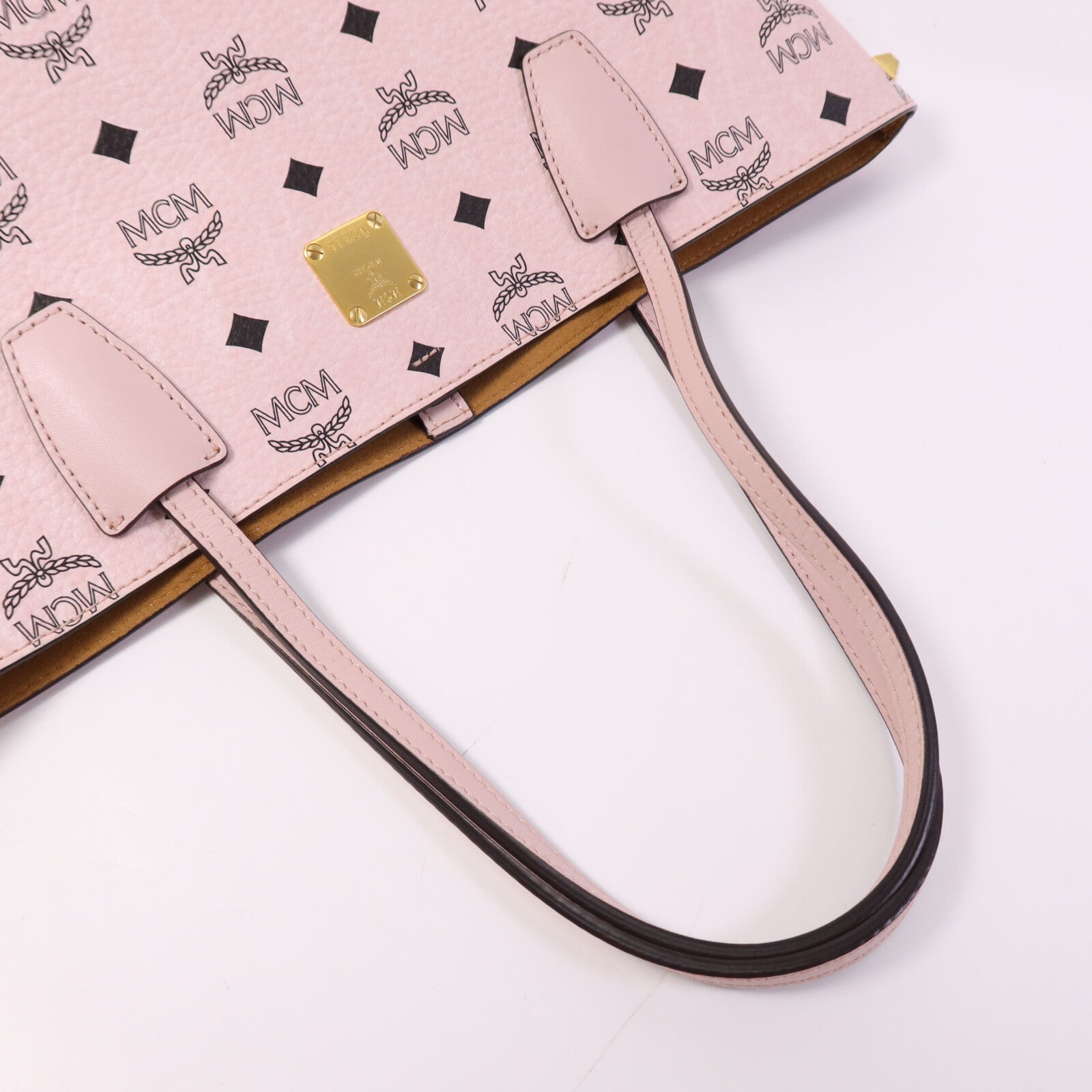 MCM 塗層帆布Tote Bag金扣手挽袋