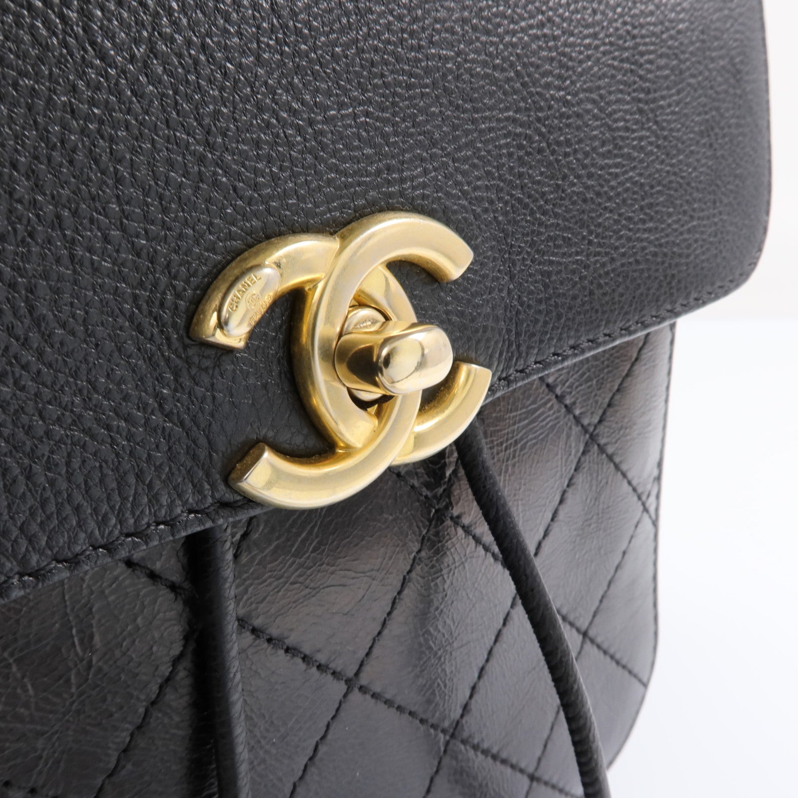 CHANEL 【激減優惠】牛皮皮革Backpack金扣背包