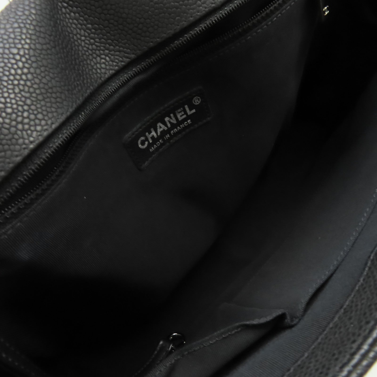 CHANEL 【清倉大減價】菱格Caviar皮革Boy Chanel Chain Shoulder Bag銀扣鏈帶肩背袋黑色