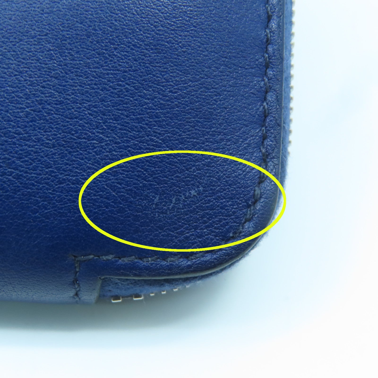 HERMES 【清倉大減價】Swift皮革Compact Round Wallet銀扣長錢包藍寶石色