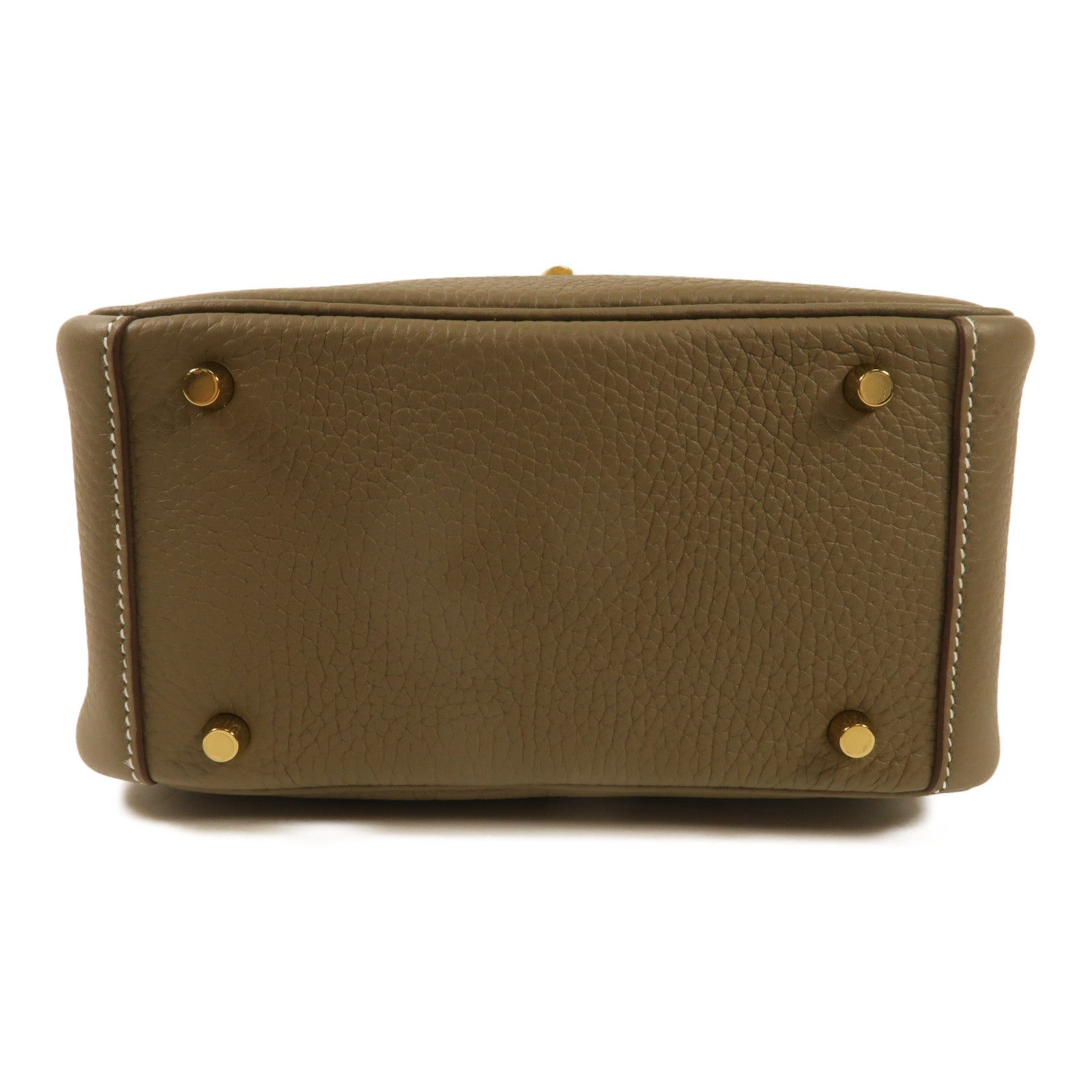 HERMES Clemence皮革Mini Lindy肩背袋Etoupe