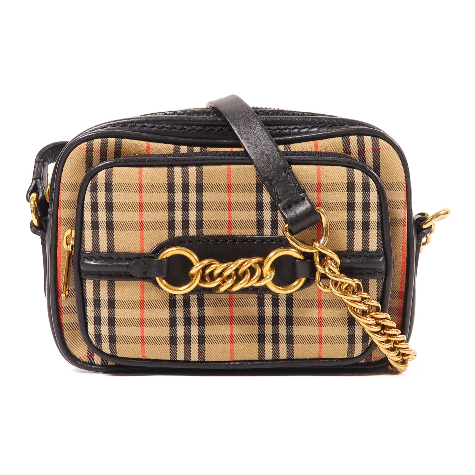 BURBERRY 帆布Shoulder Bag金扣肩背袋
