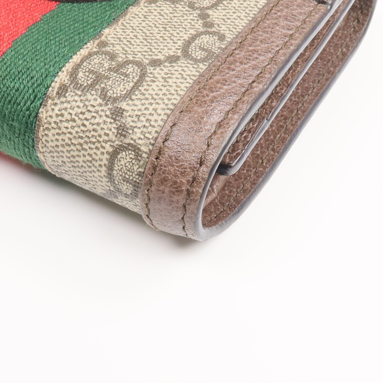 GUCCI 塗層帆布/牛皮皮革Ophidia Trifold Wallet金扣錢包