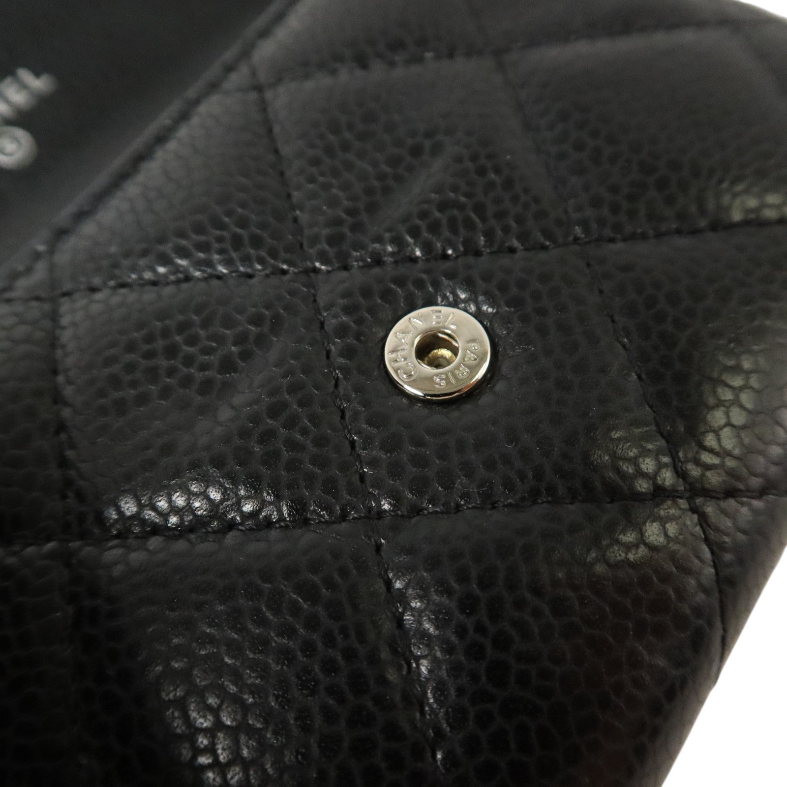 CHANEL 牛皮皮革Card Case銀扣卡片套