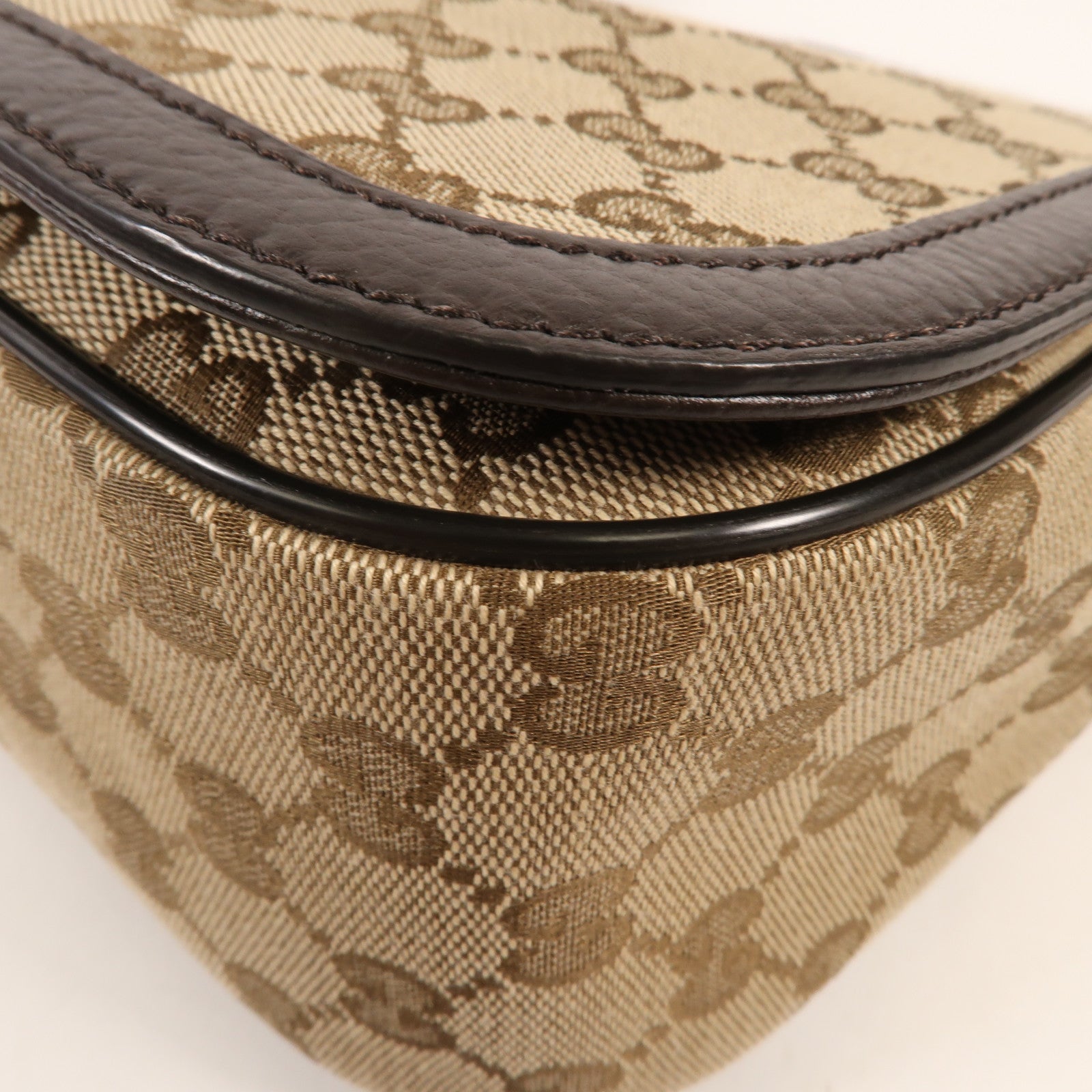 GUCCI 塗層帆布Shoulder Bag銀扣肩背袋