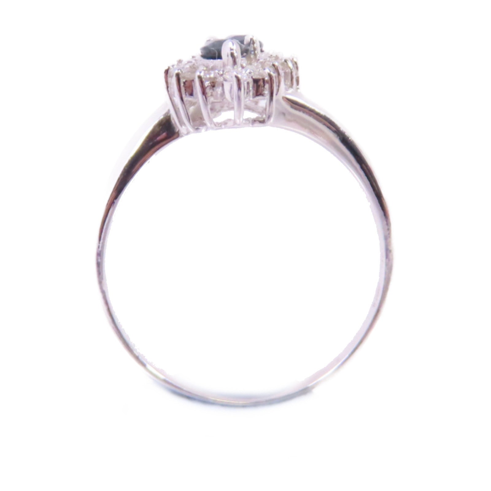 JEWELRY 【激減優惠】14K白金/藍寶石/鑽石Sapphire Diamond Ring戒指US#6.75