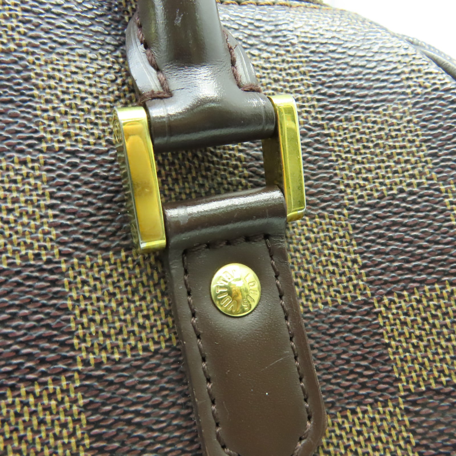 LOUIS VUITTON 【清倉大減價】Damier Ribera MM金扣手挽袋棕色