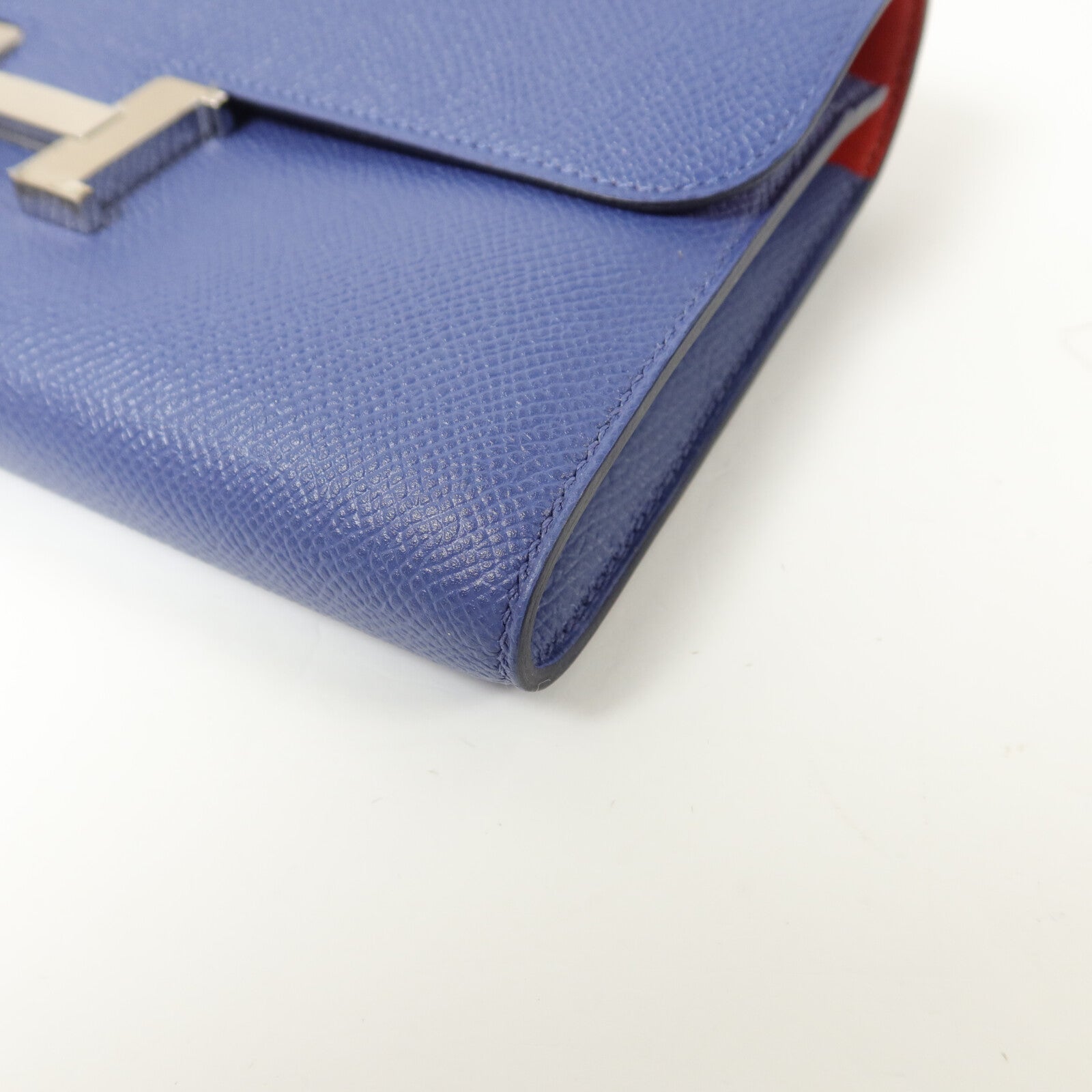 HERMES Epsom皮革Constance Wallet長錢包Bleu Agate