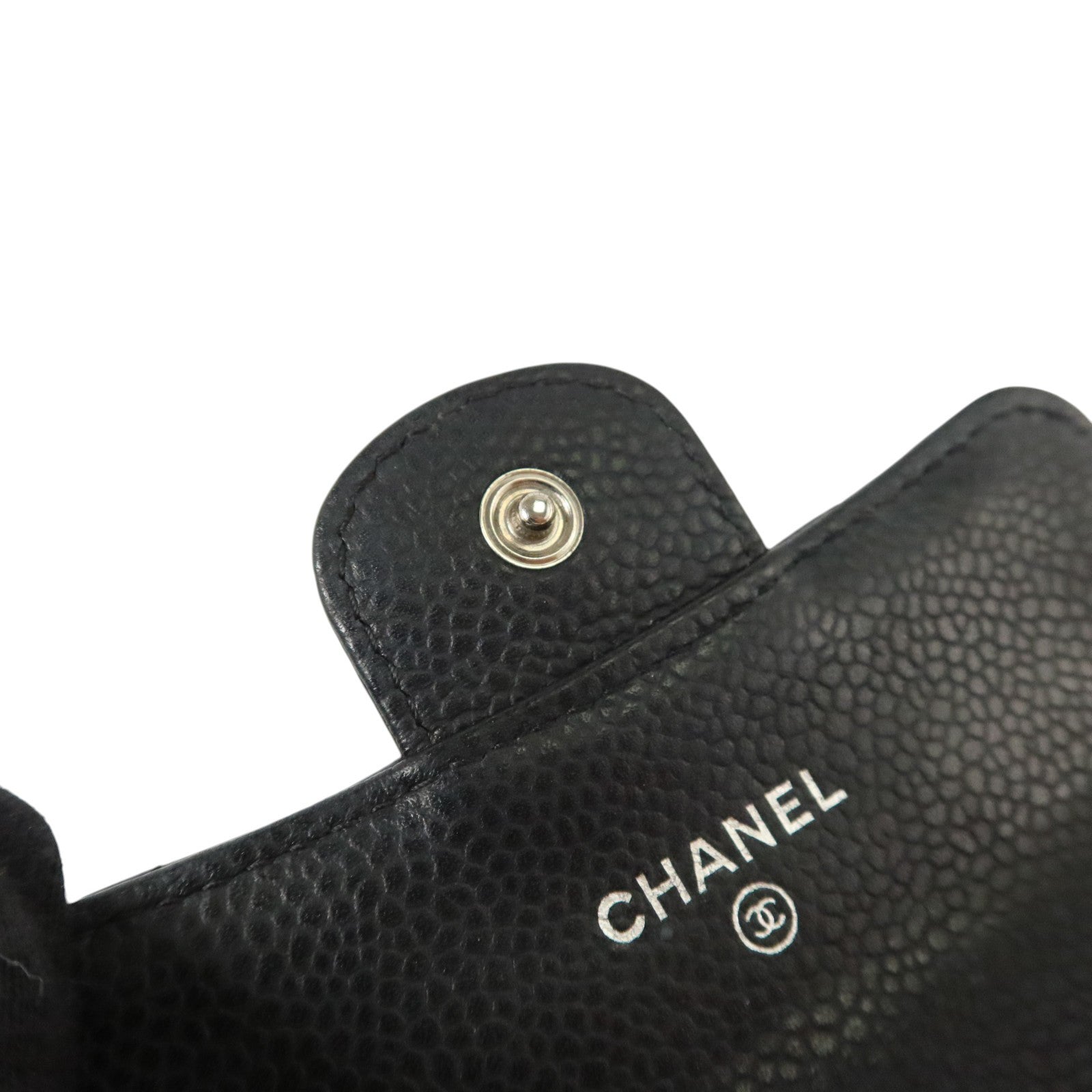 CHANEL 牛皮皮革Card Case銀扣卡片套