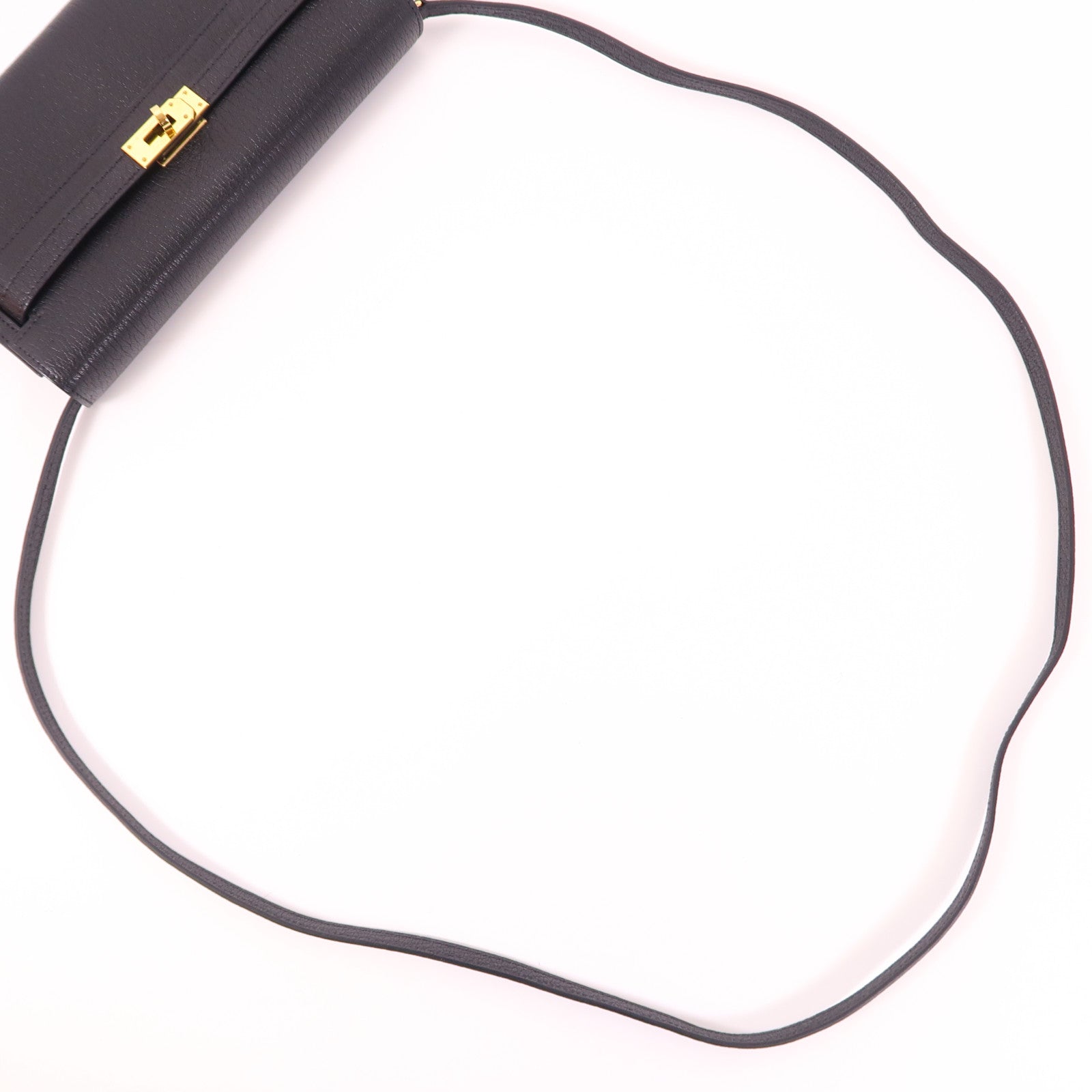 HERMES Chevre皮革Kelly To Go金扣肩背袋Noir