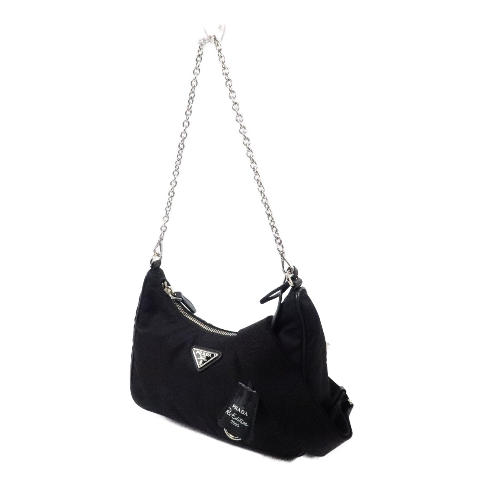 PRADA 尼龍Re-Edition 2005銀扣手挽肩背兩用袋